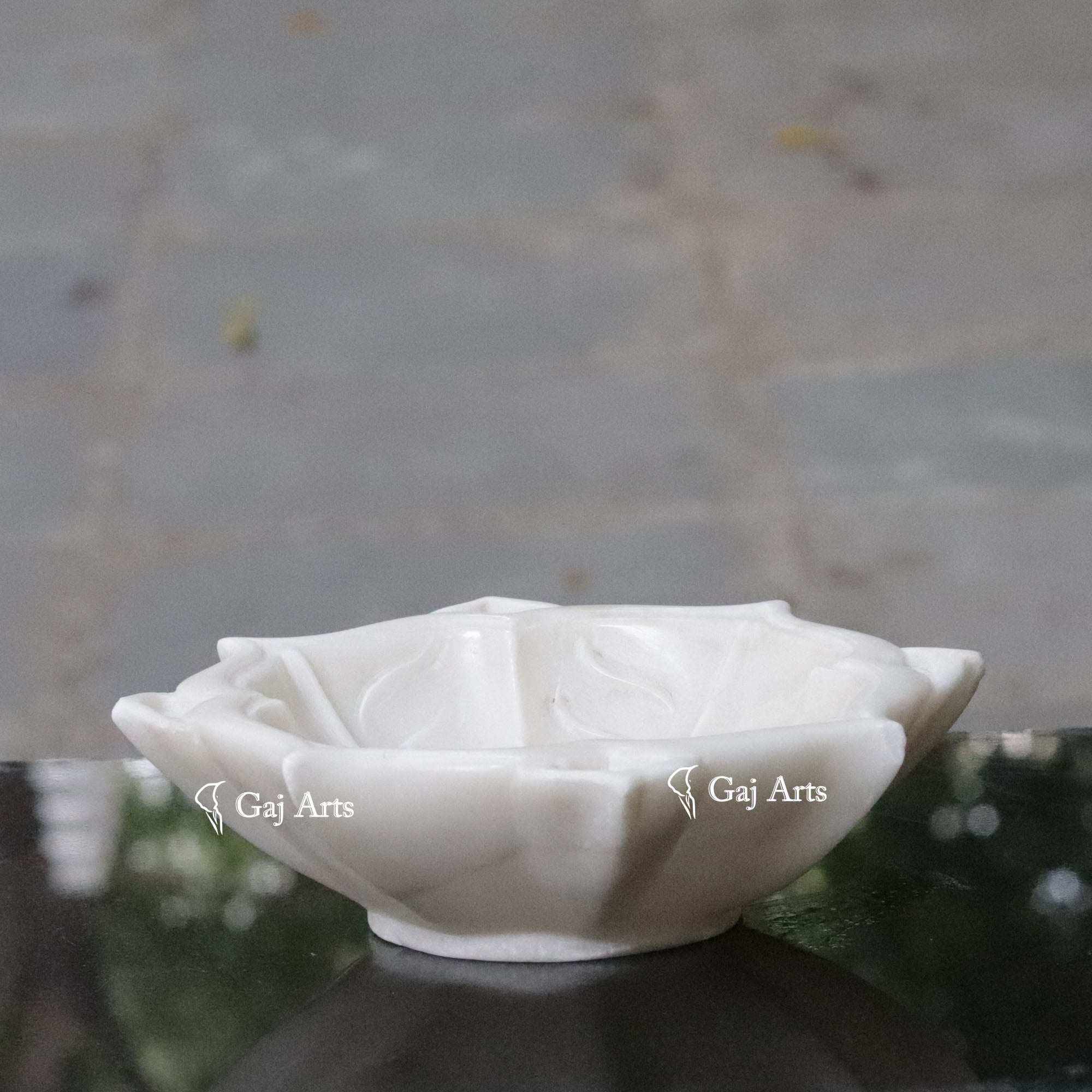 White Marble Premium Floral Bowl | 9 Inch