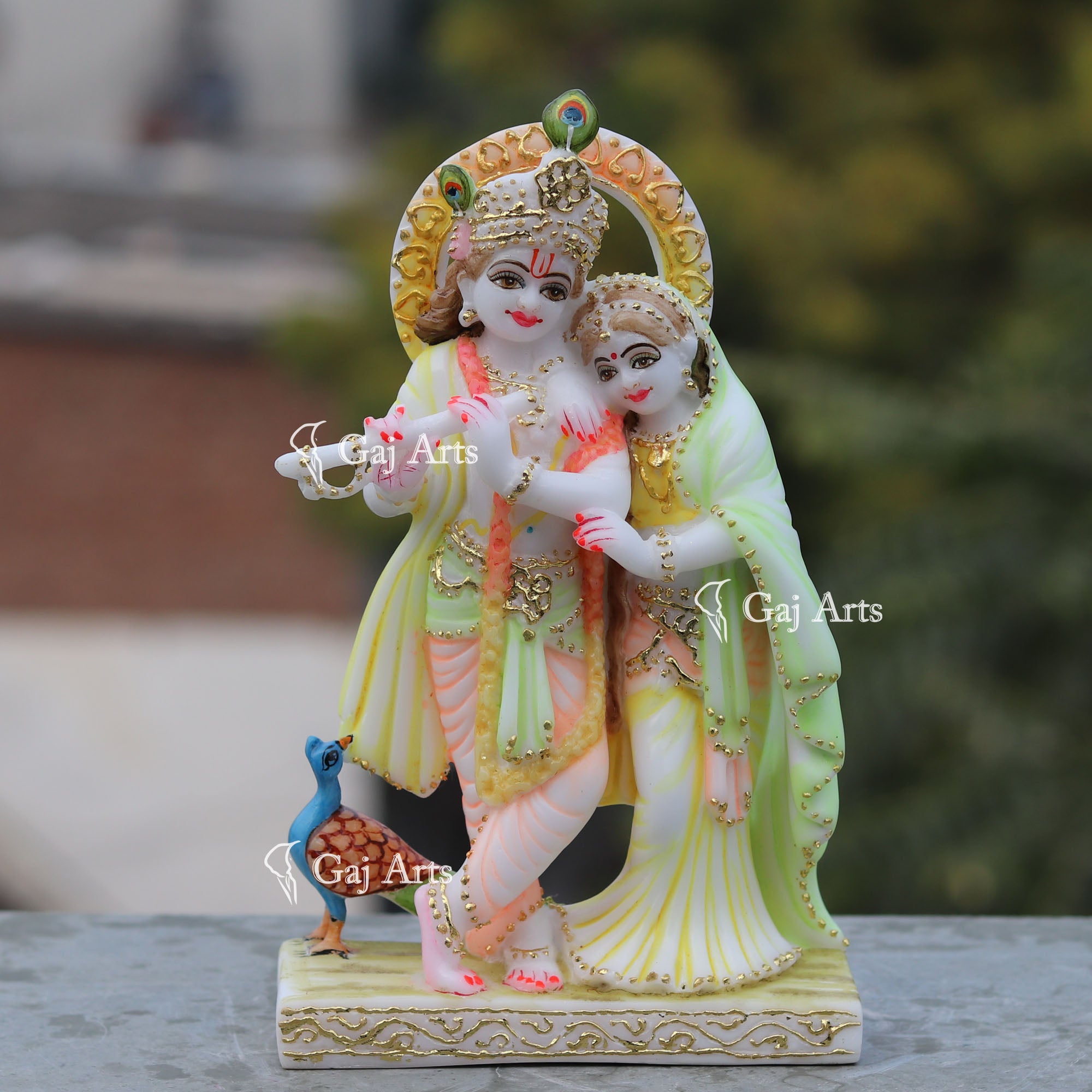 White Marble Ethiopia Radha Krishna Jodi | 9 Inch