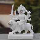 White Marble Durga Maa Idol | 9 Inch