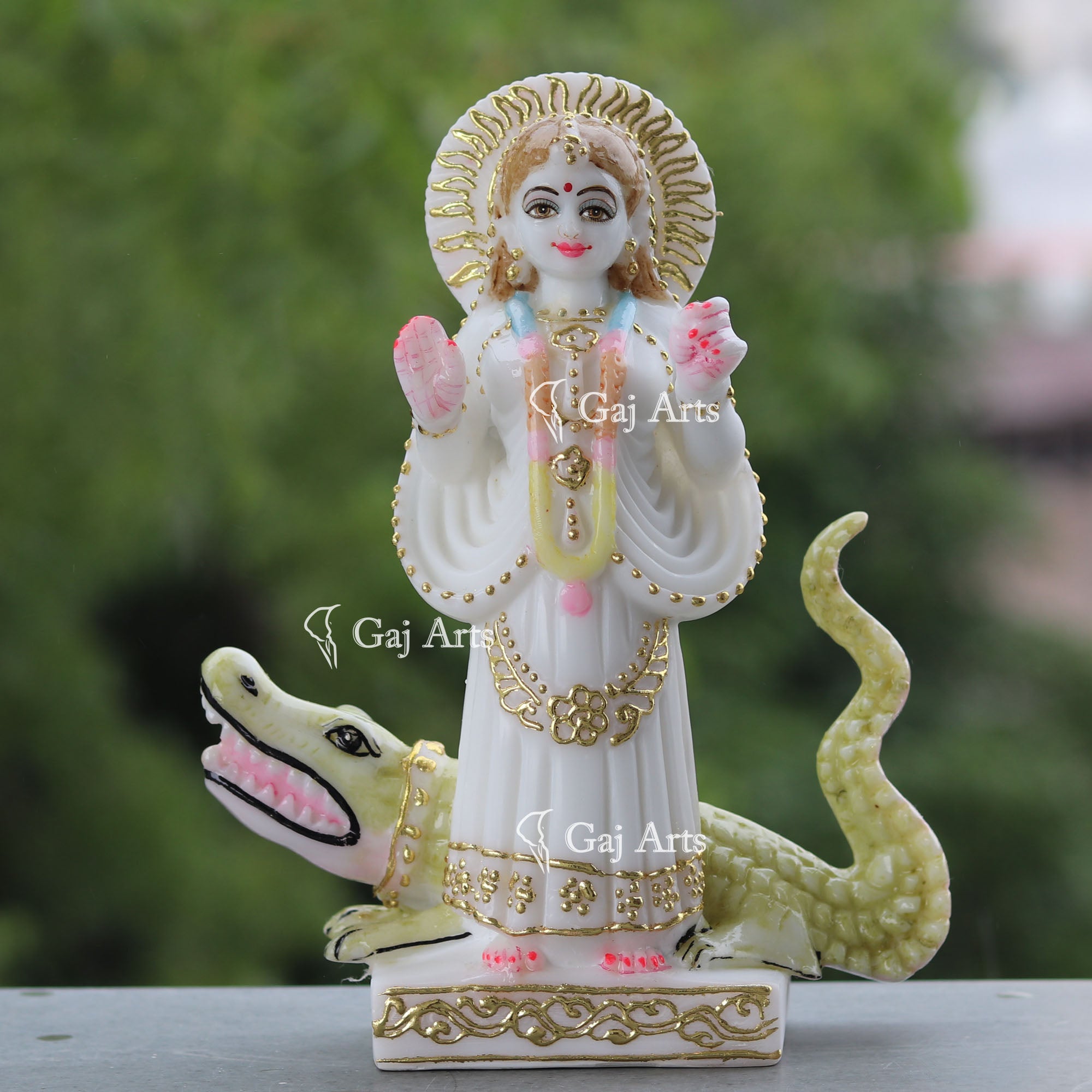 White Marble Khodiyar Maa Idol | 9 Inch