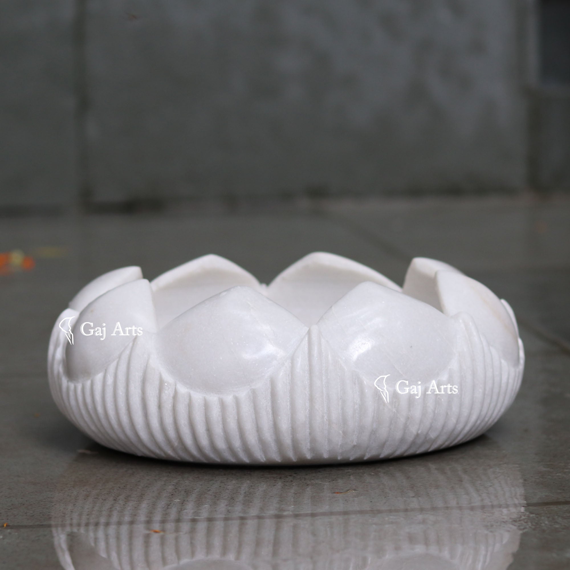 White Marble Flower Bowl | 12 Inch