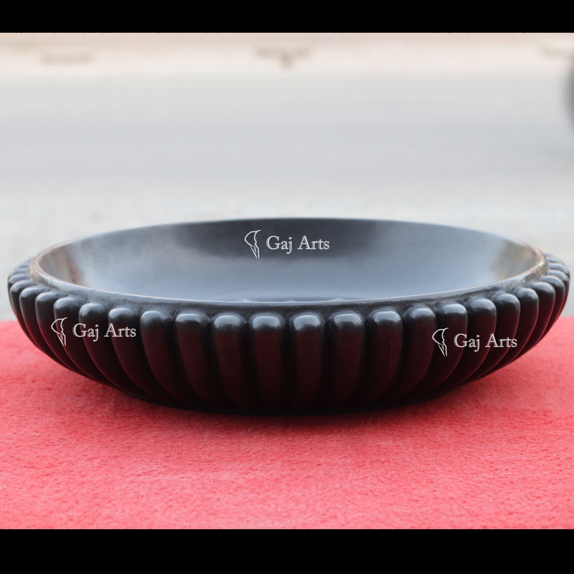 Black Marble Luxury Flower Bowl | 15 Inch