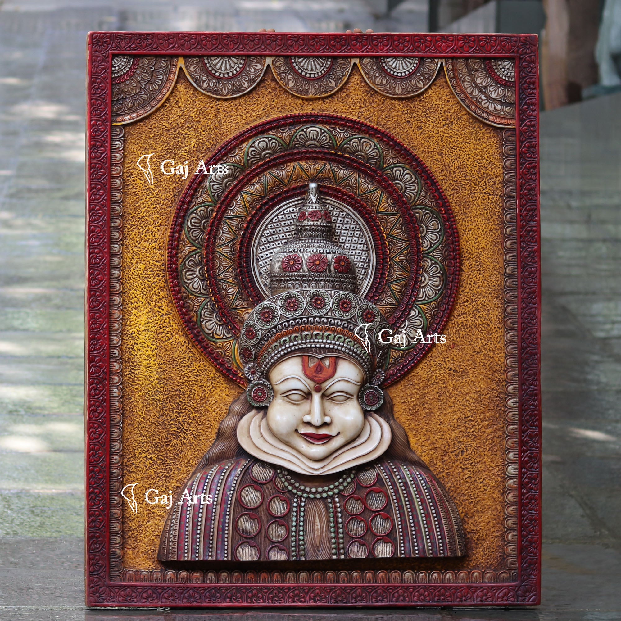 Antique Finish Kathakali Wall Panel | 48 Inch