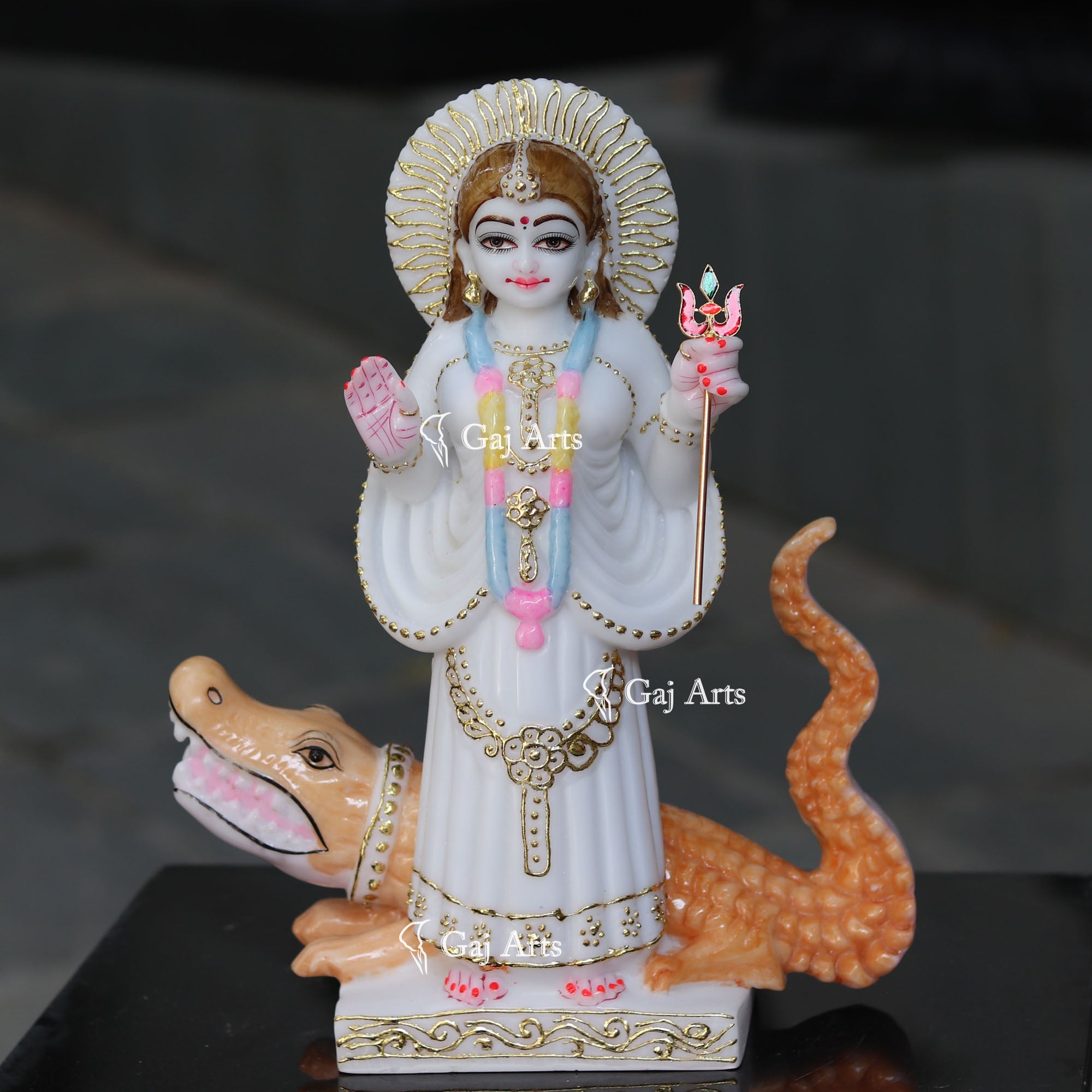 White Marble Khodiyar Maa Idol | 15 Inch