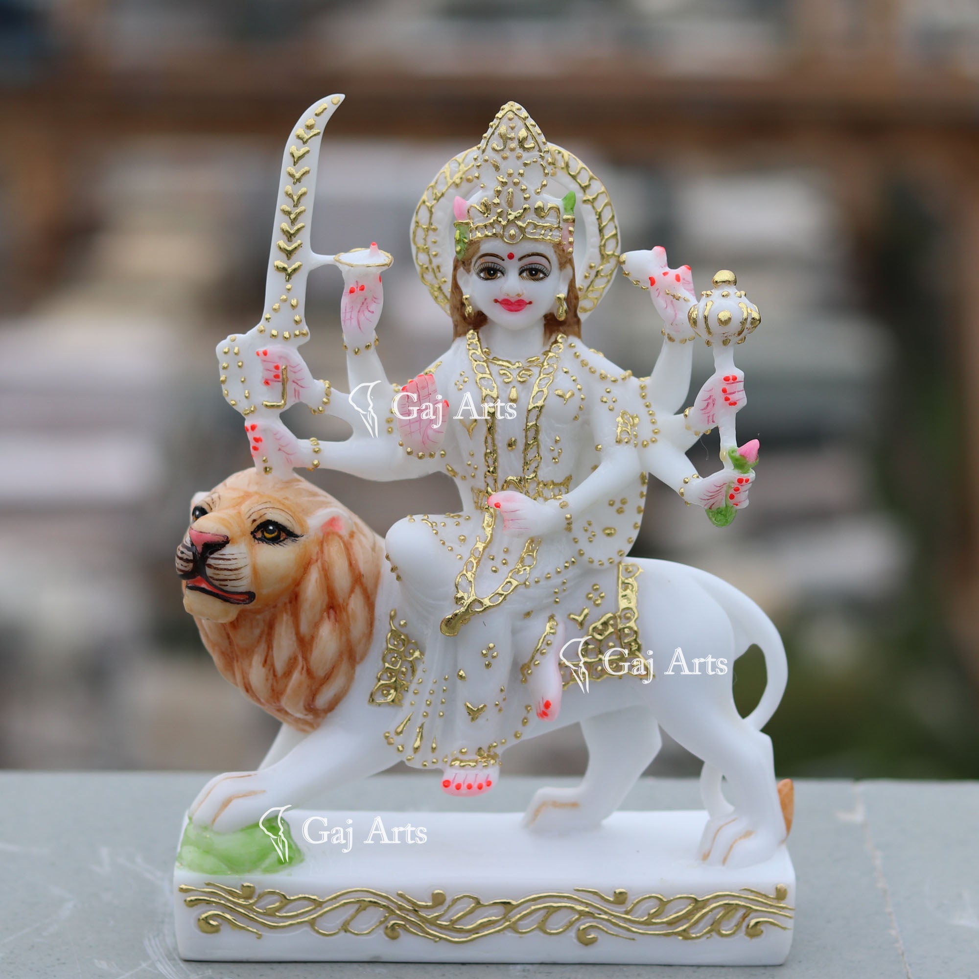 Marble Durga Mata Statue | 9 Inch