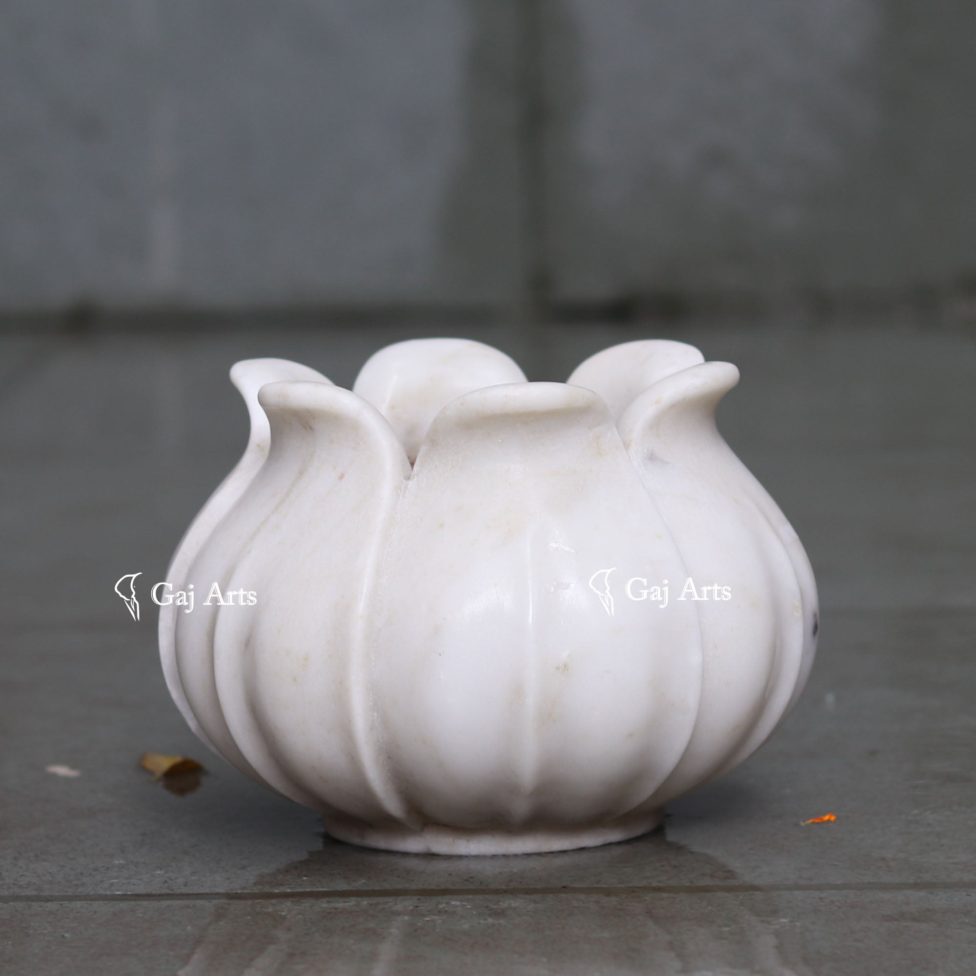 White Marble Decorative Flower Bowl | 12 Inch