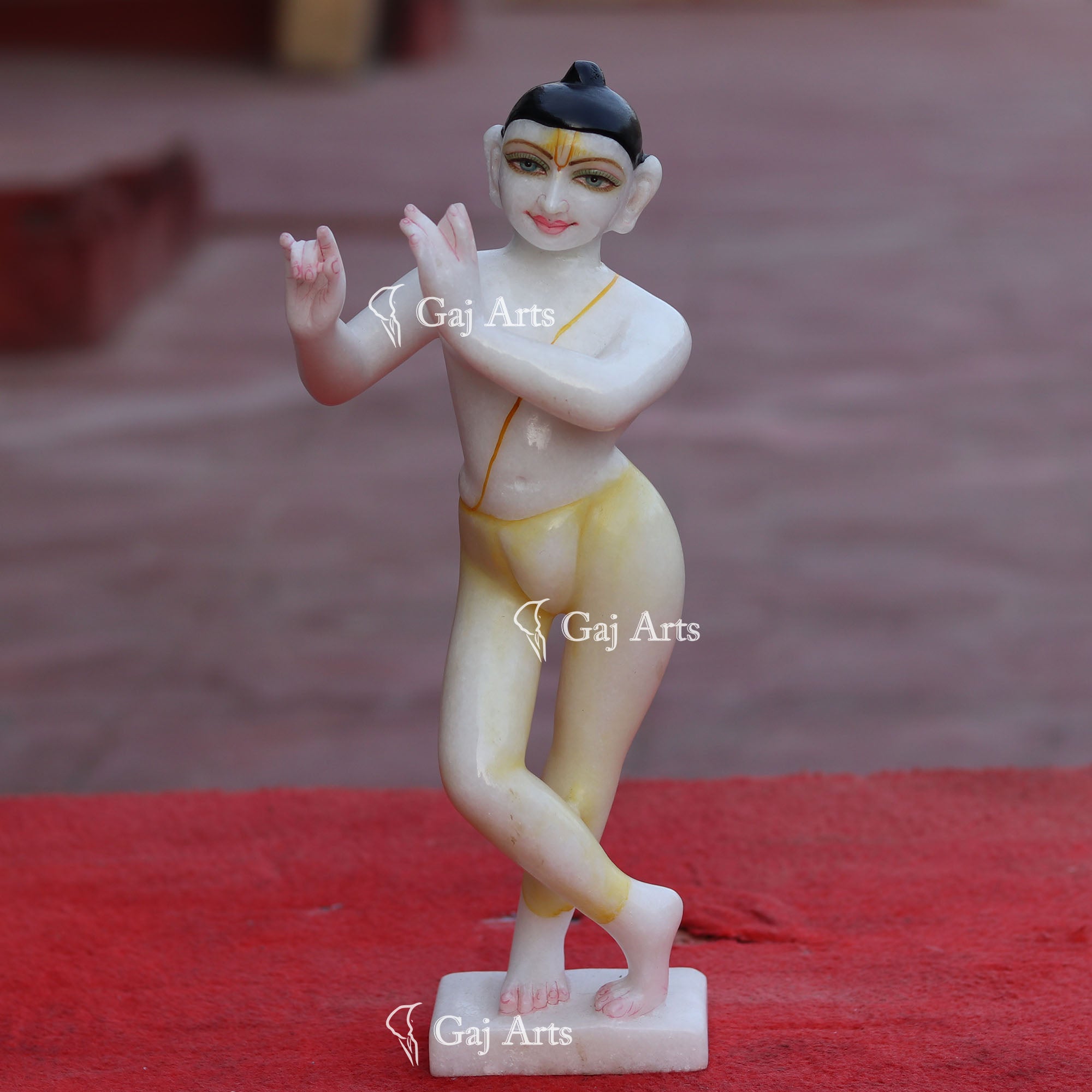 Makrana Marble ISKCON Lord Krishna Idol | 12 Inch