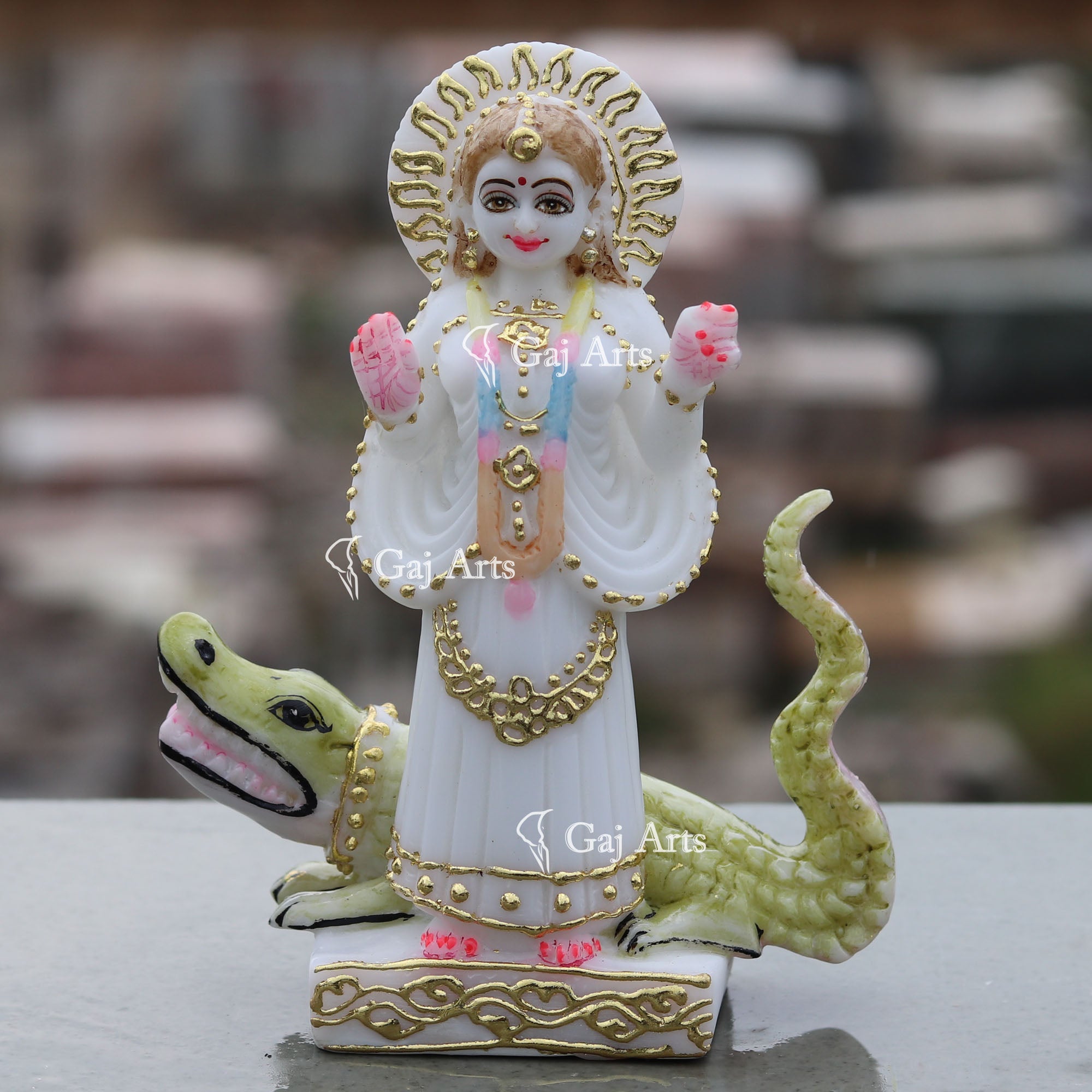 White Marble Khodiyar Maa Idol | 7 Inch
