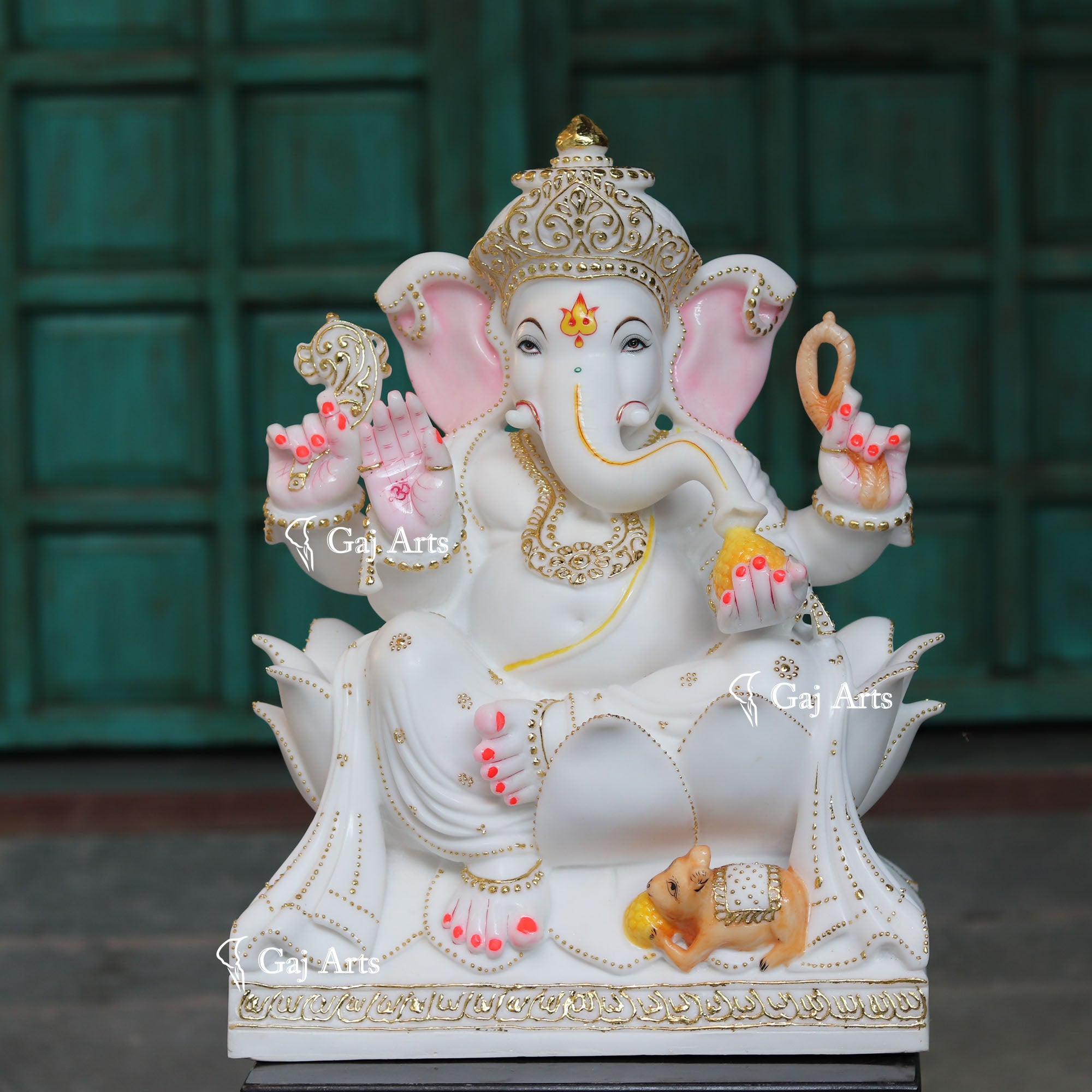 White Marble Ethiopia Ganesh Idol | 24 Inch