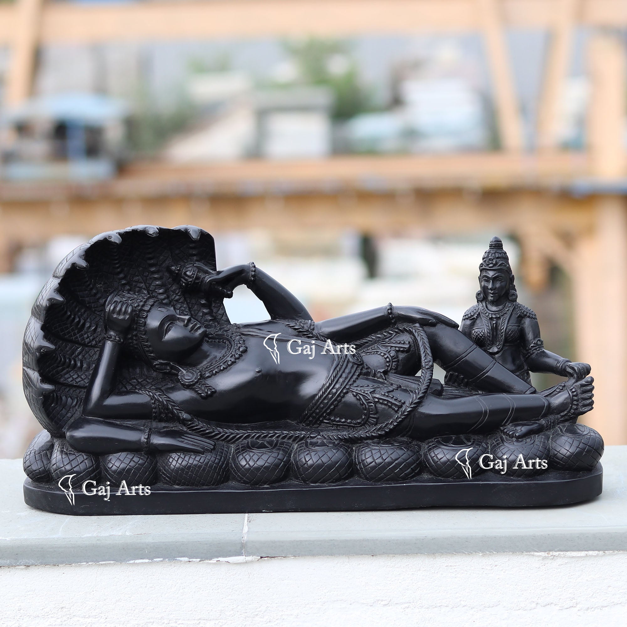 Black Marble Vishnu Ji Statue | 18 Inch