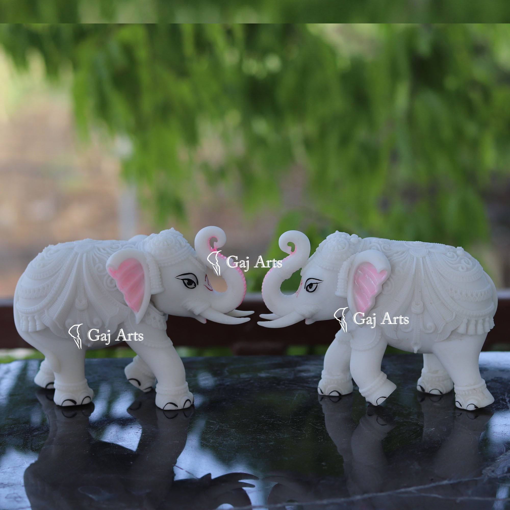 Korean Marble  Elephant Statue | 7 Inch