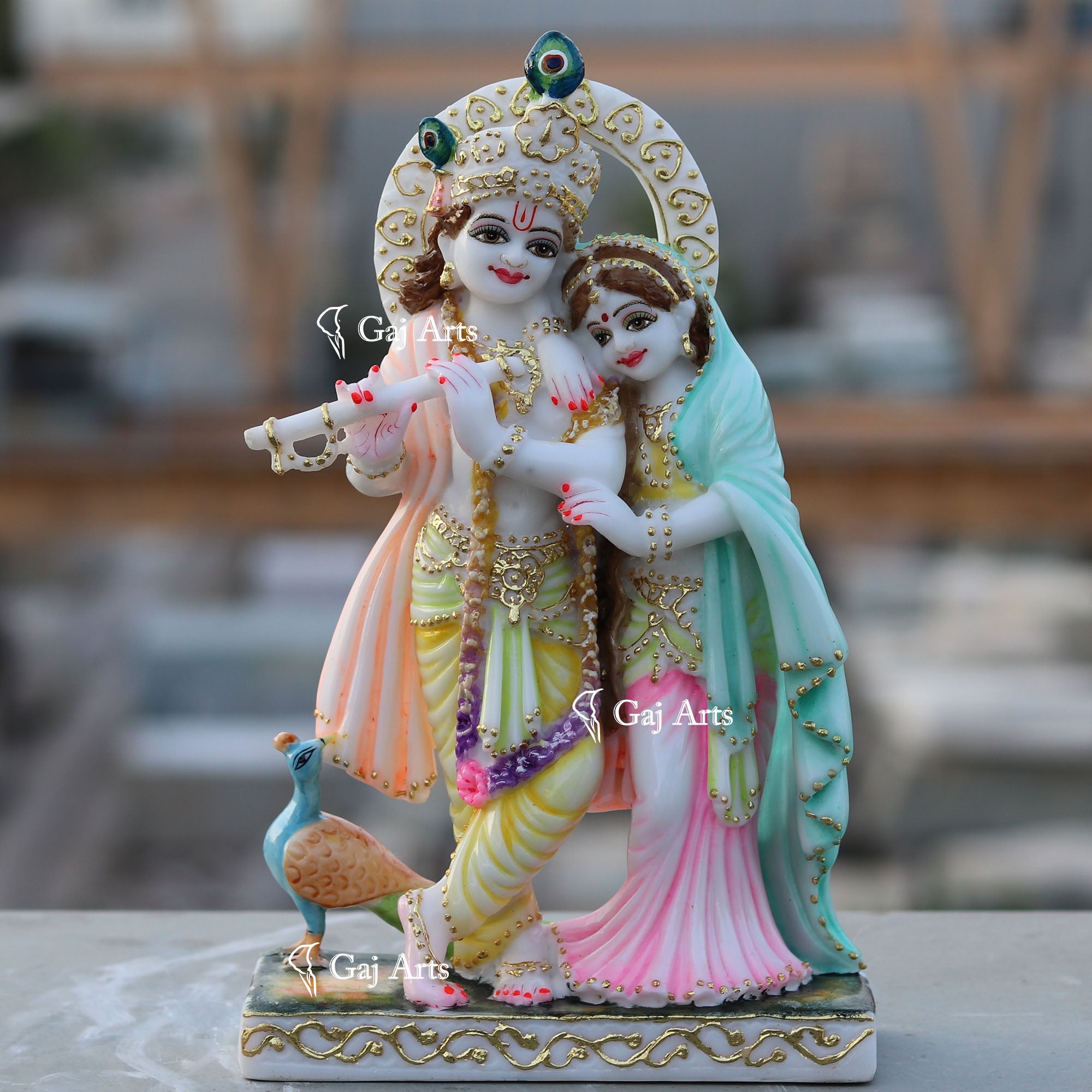 White Marble Ethiopia Radha Krishna Jodi | 12 Inch