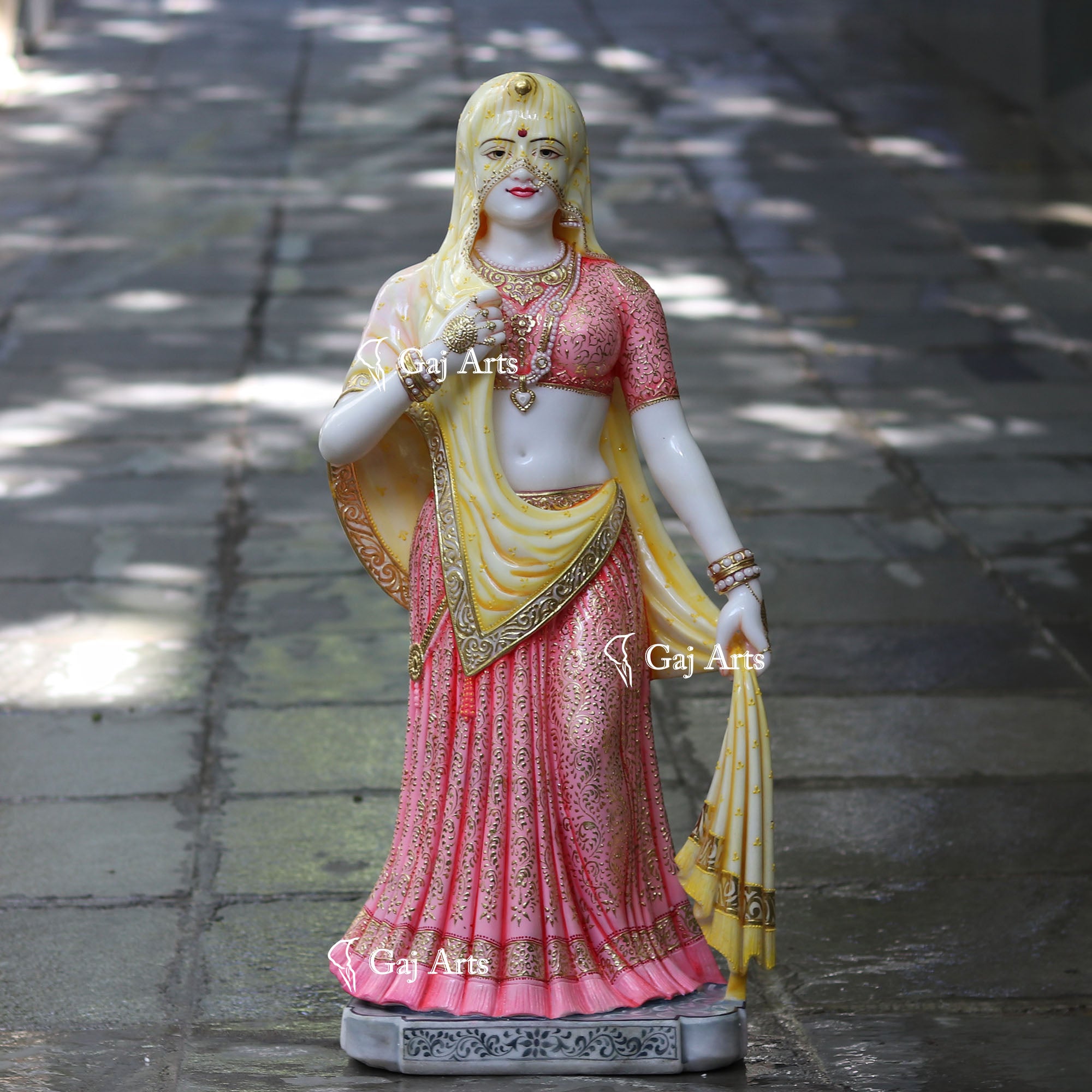 White Makrana Marble Bani Thani Statue | 36 Inch