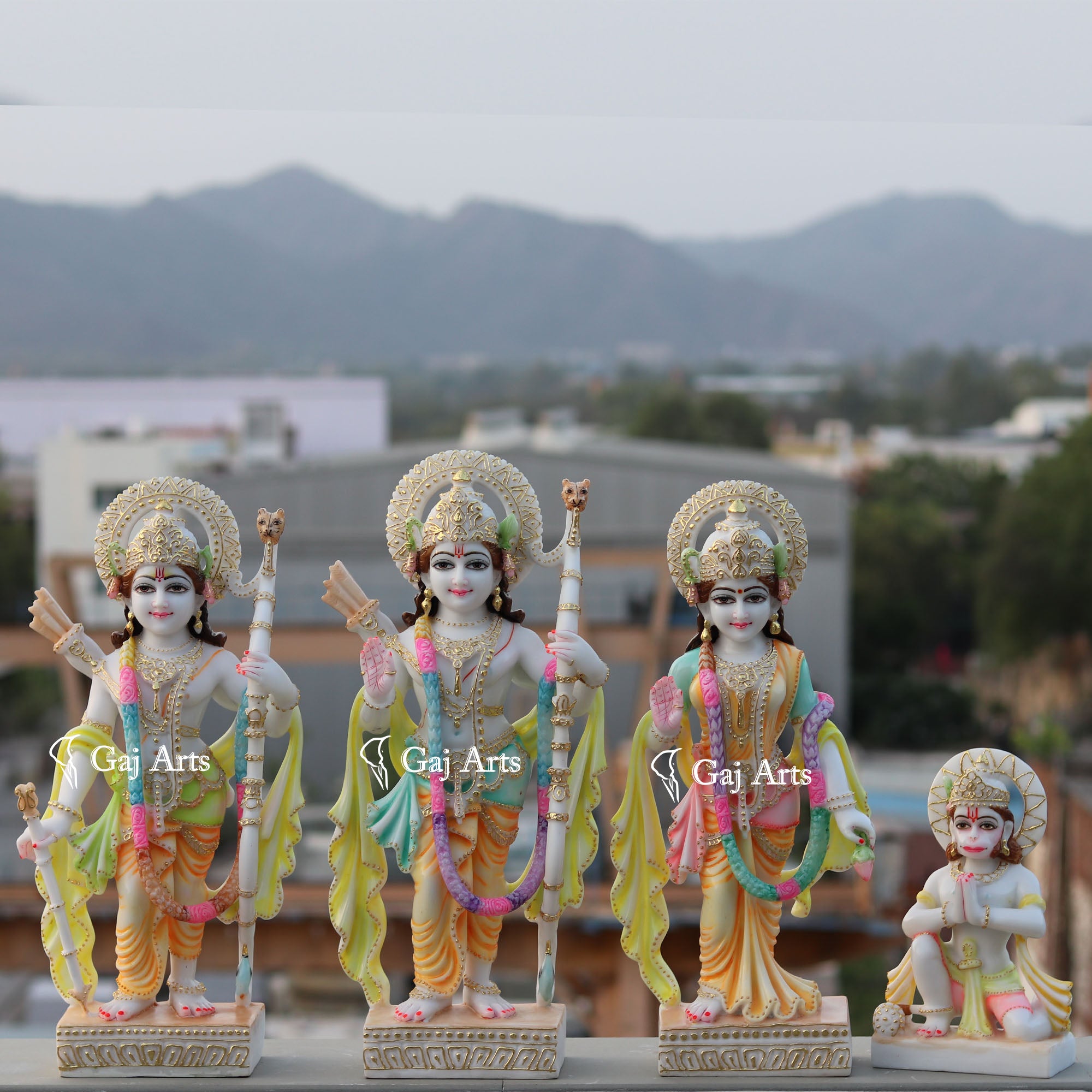 White Marble Ram Jodi Idol | 24 Inch