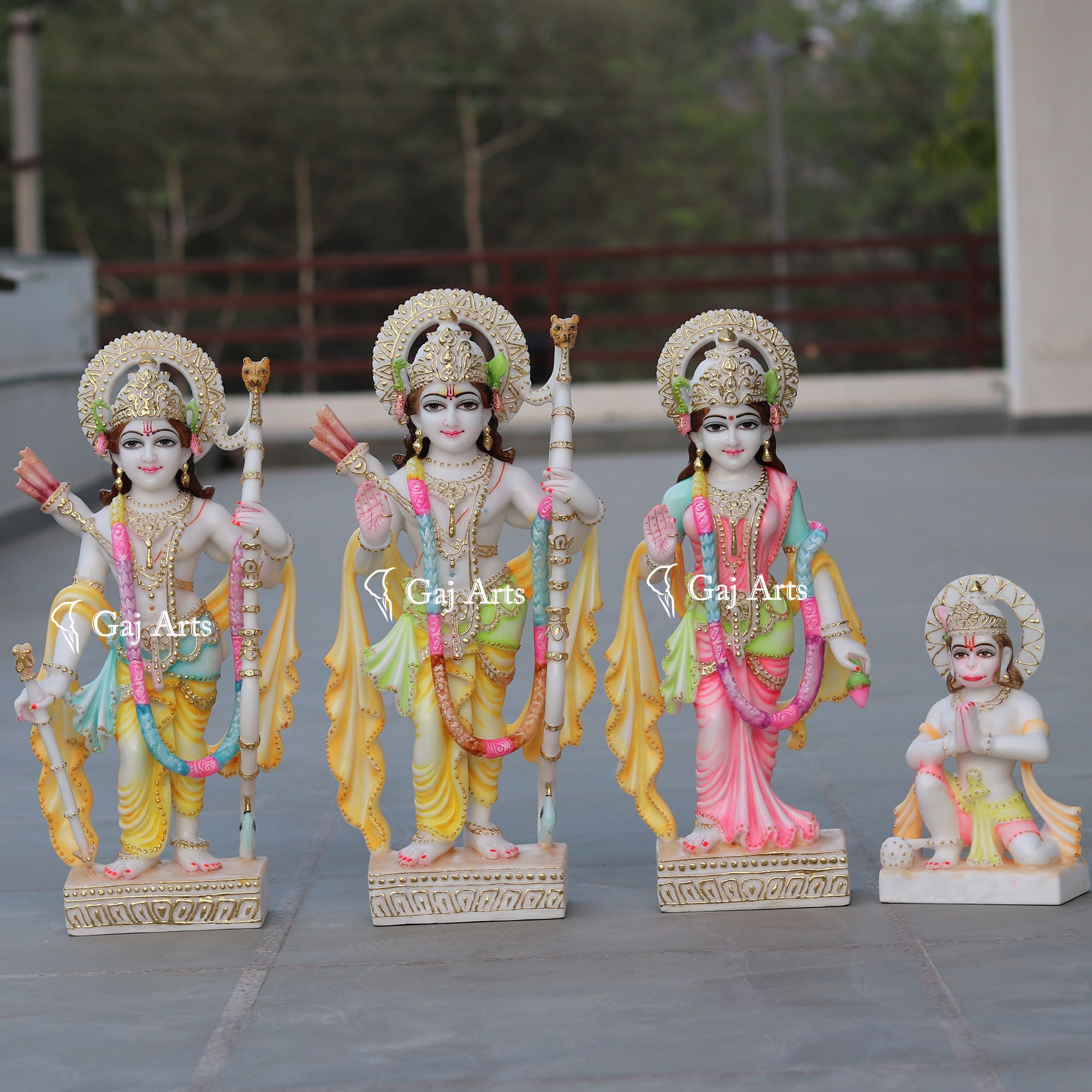 White Marble Ram Jodi Idol | 24 Inch
