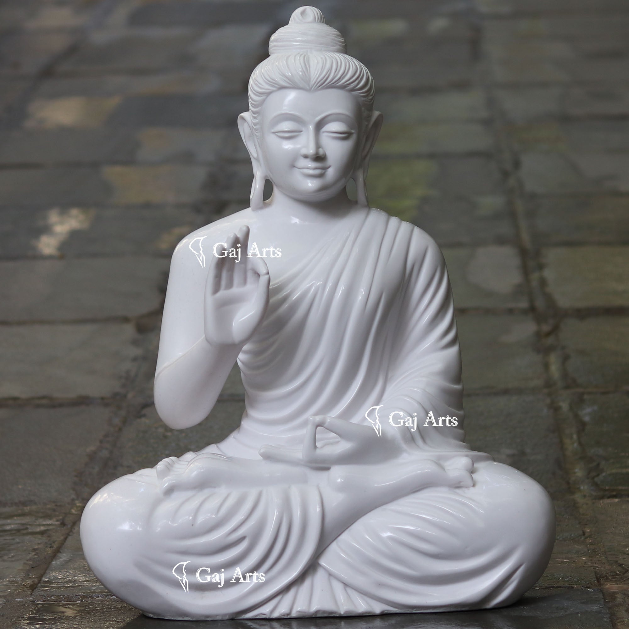 Korean Marble Buddha Statue | 24 Inch