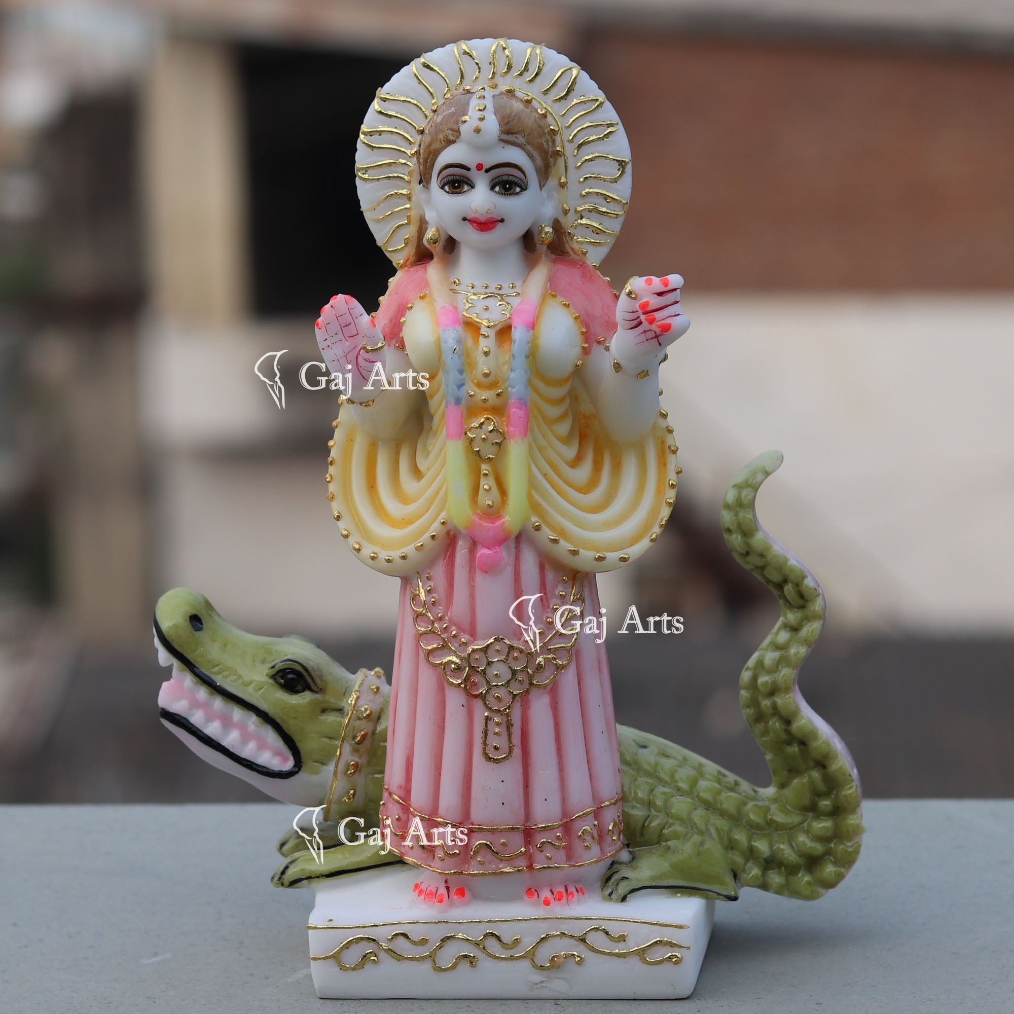 White Marble Khodiyar Maa Idol | 9 Inch