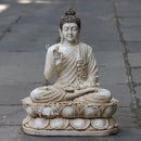 White  Buddha Statue Antique Finish | 24 Inch