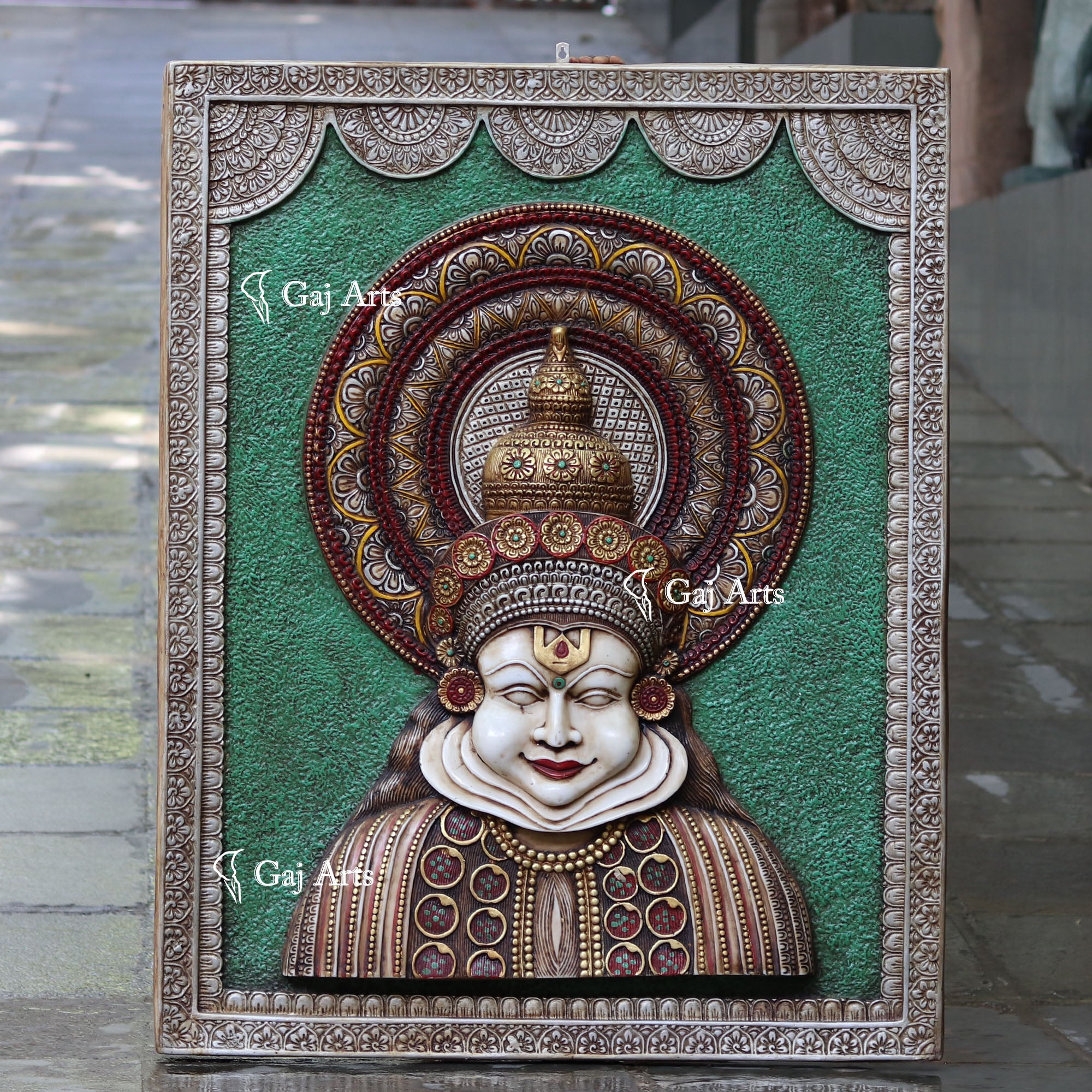 Antique Finish Kathakali Wall Panel | 48 Inch