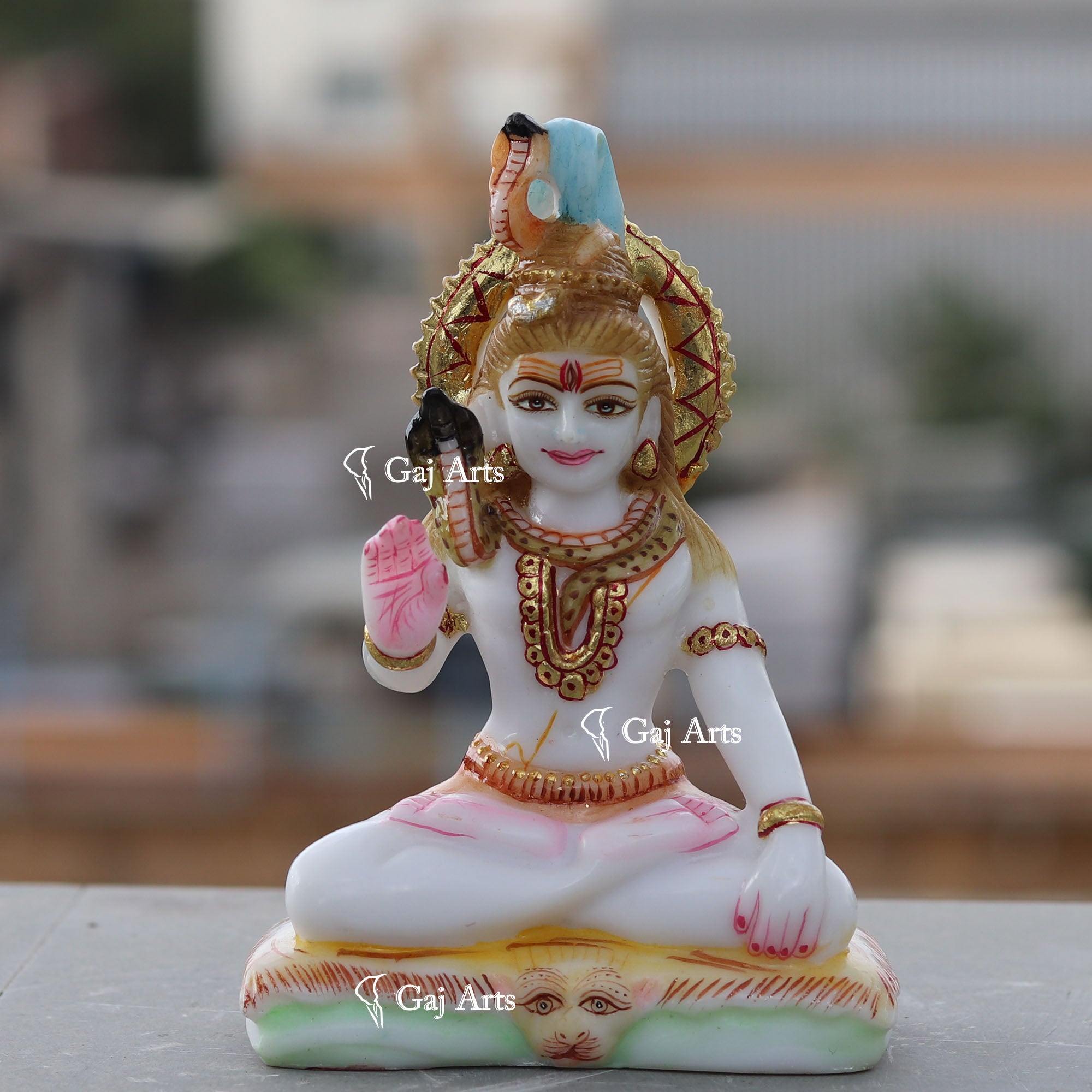 White Ethiopia  Marble Lord Shiva Statue | 6 Inch