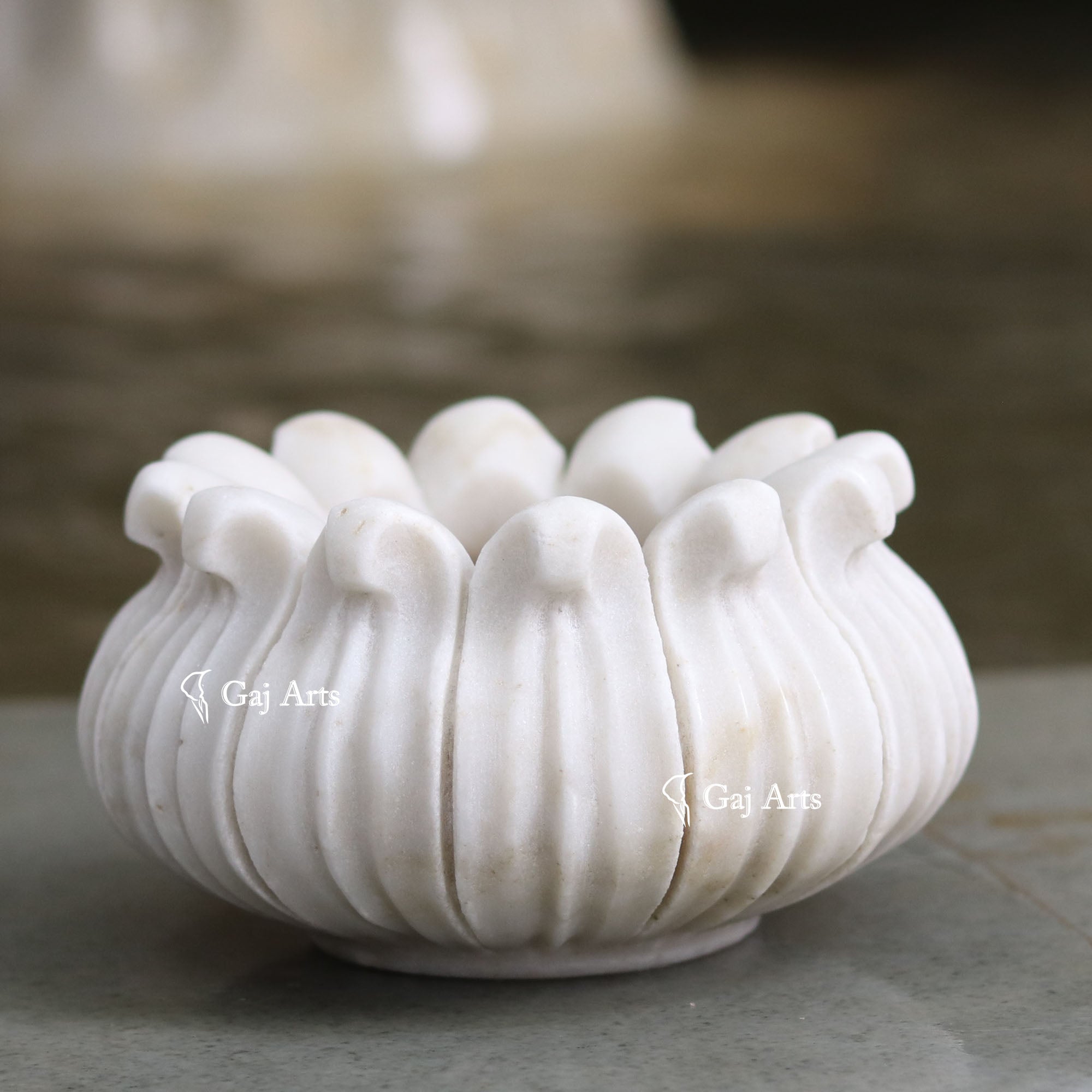 White Marble Minimalist Flower Bowl | 6 Inch