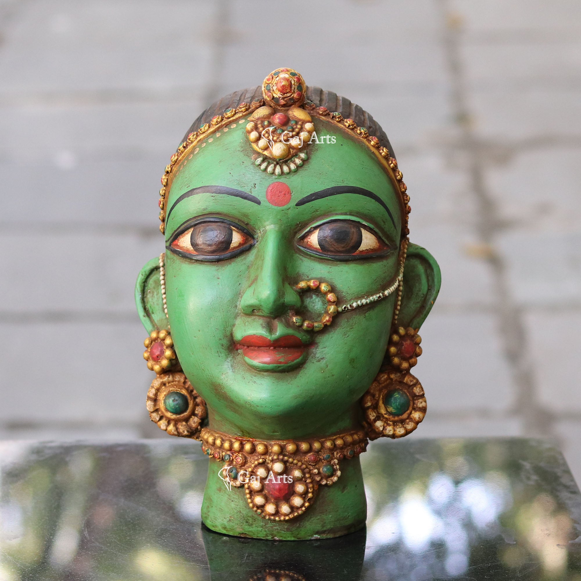 Elegant Wooden Bani Thani Sculpture | 12 Inch