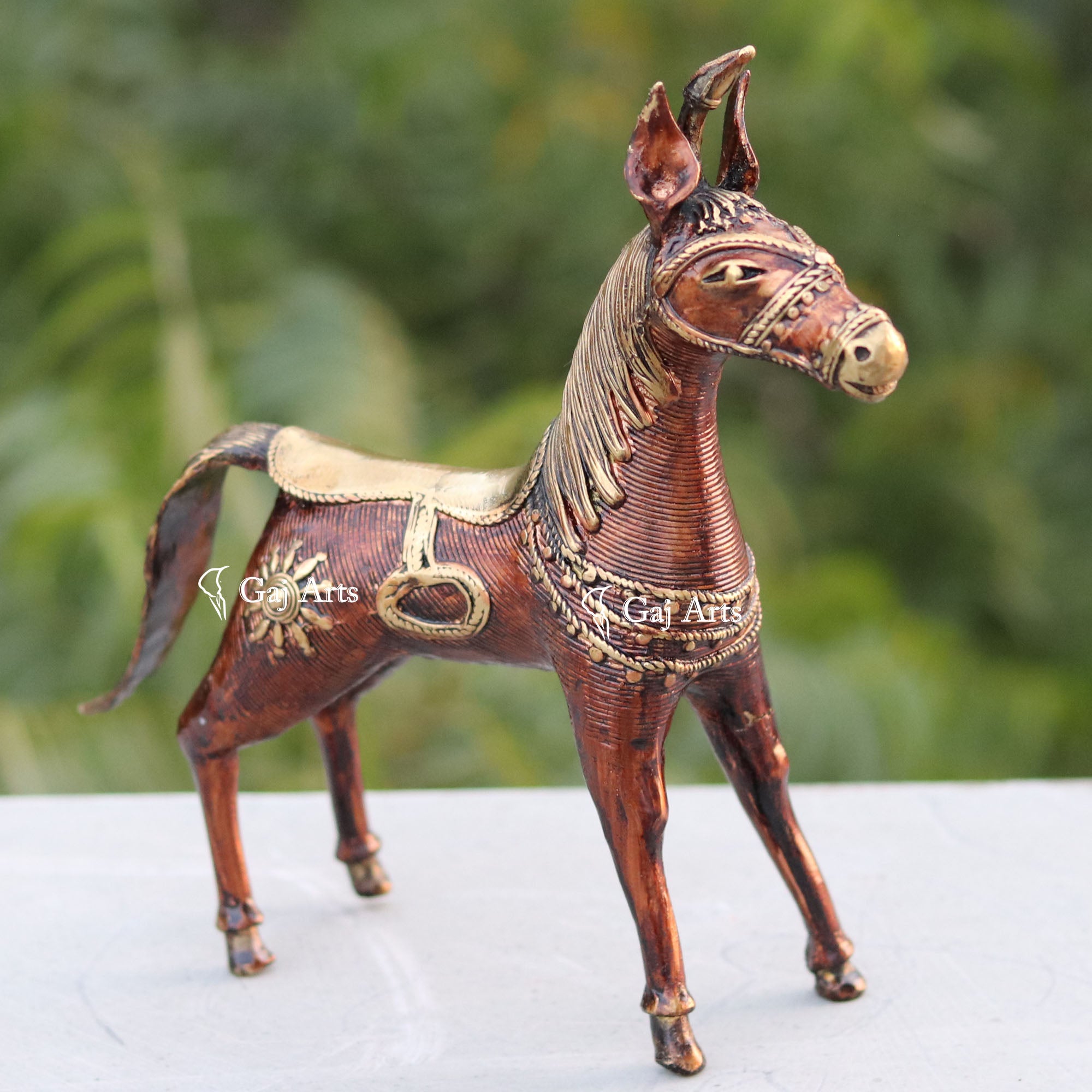 Dhokra Art Horse 8"