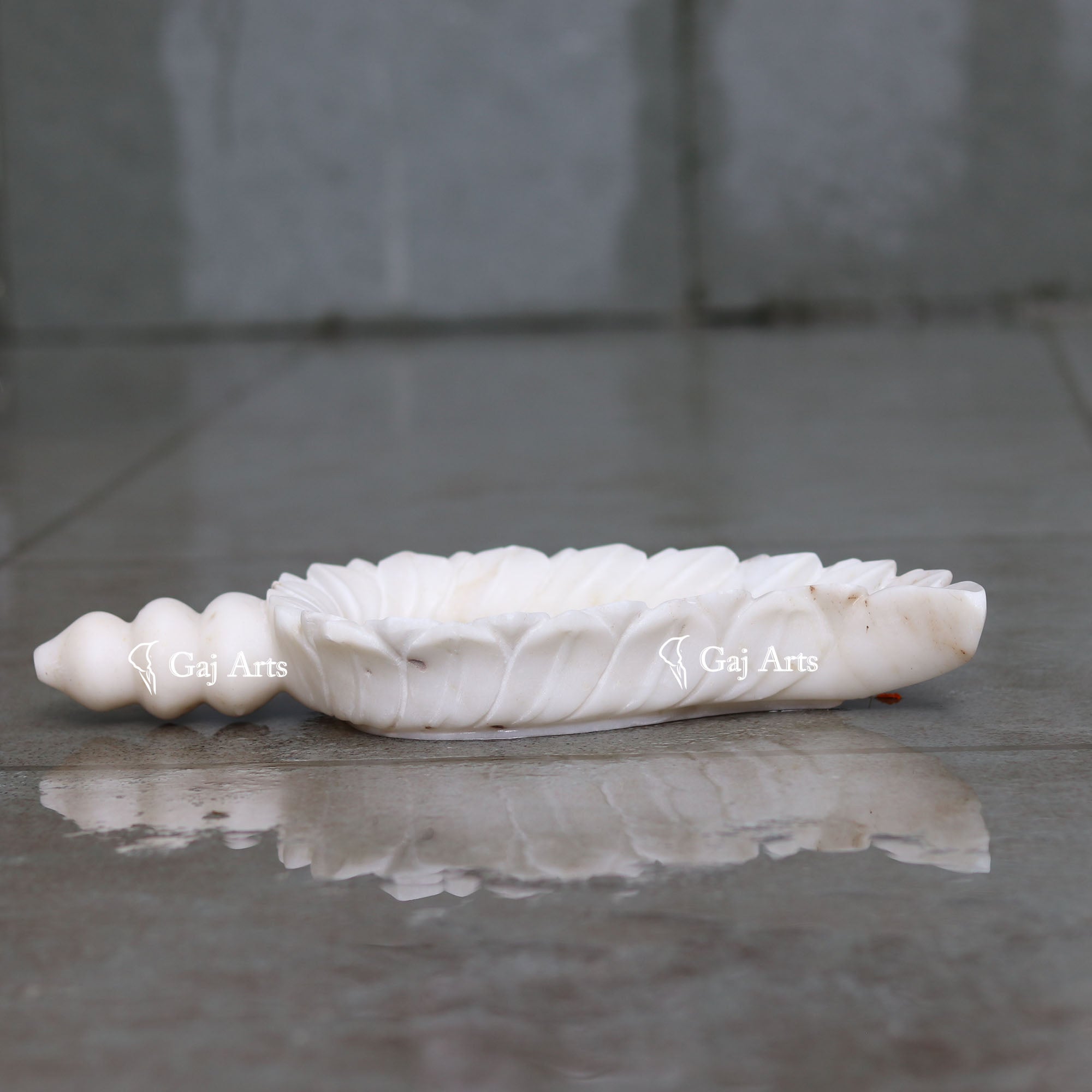 White Marble Signature Floral Bowl | 12 Inch