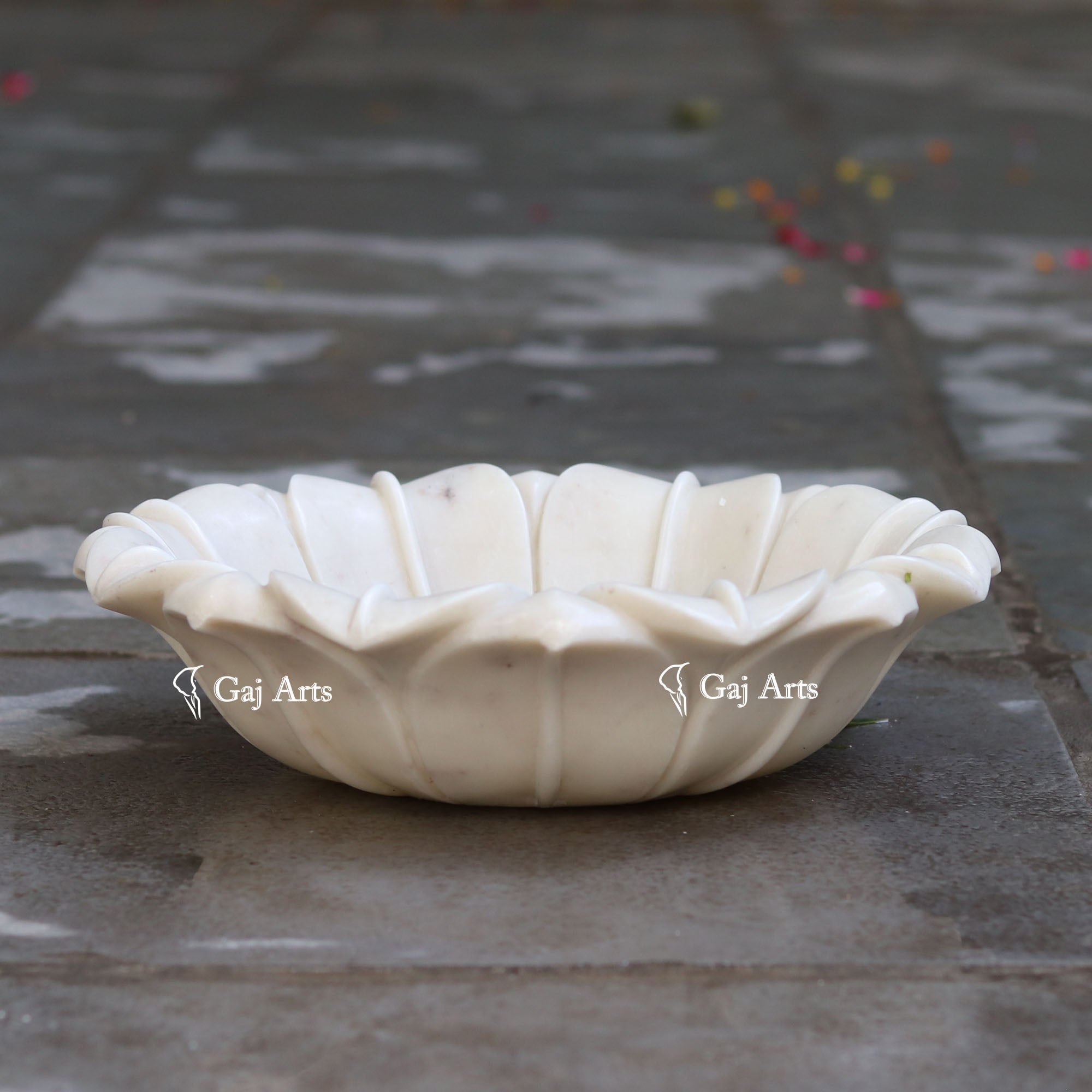 White Marble Premium Centerpiece Bowl | 15 Inch