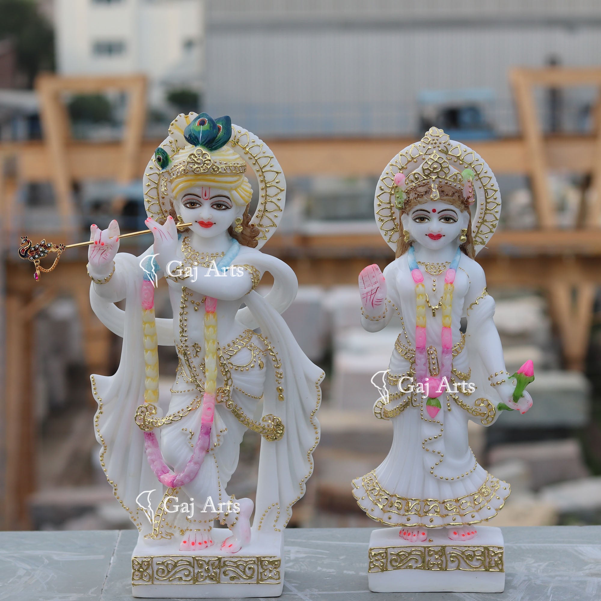 Marble Radha Krishna Idol | 15 Inch