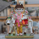 White Marble Dattatreya Idol | 15 Inch