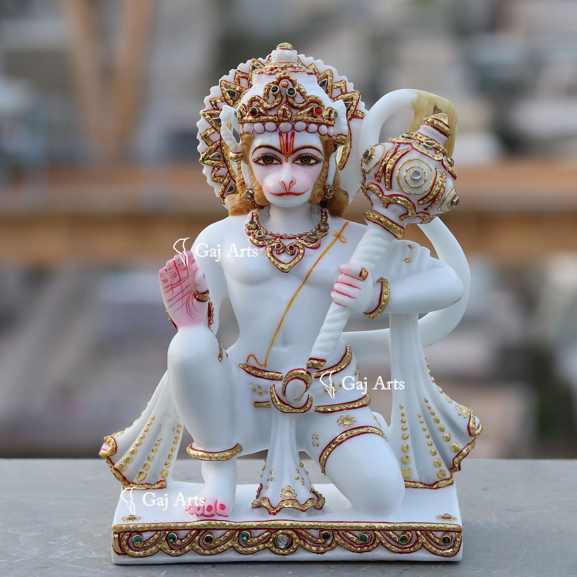 Ethiopia Marble Hanuman Ji Idol | 9 Inch
