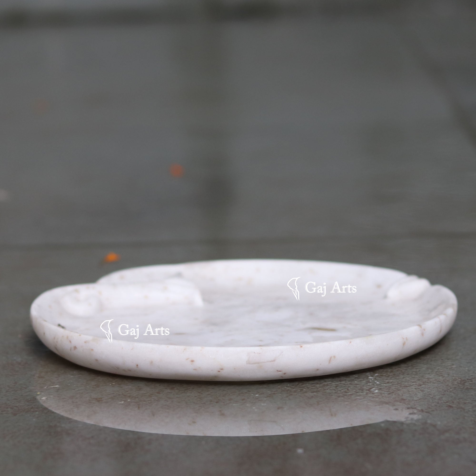 White Marble Contemporary Flower Bowl | 9 Inch