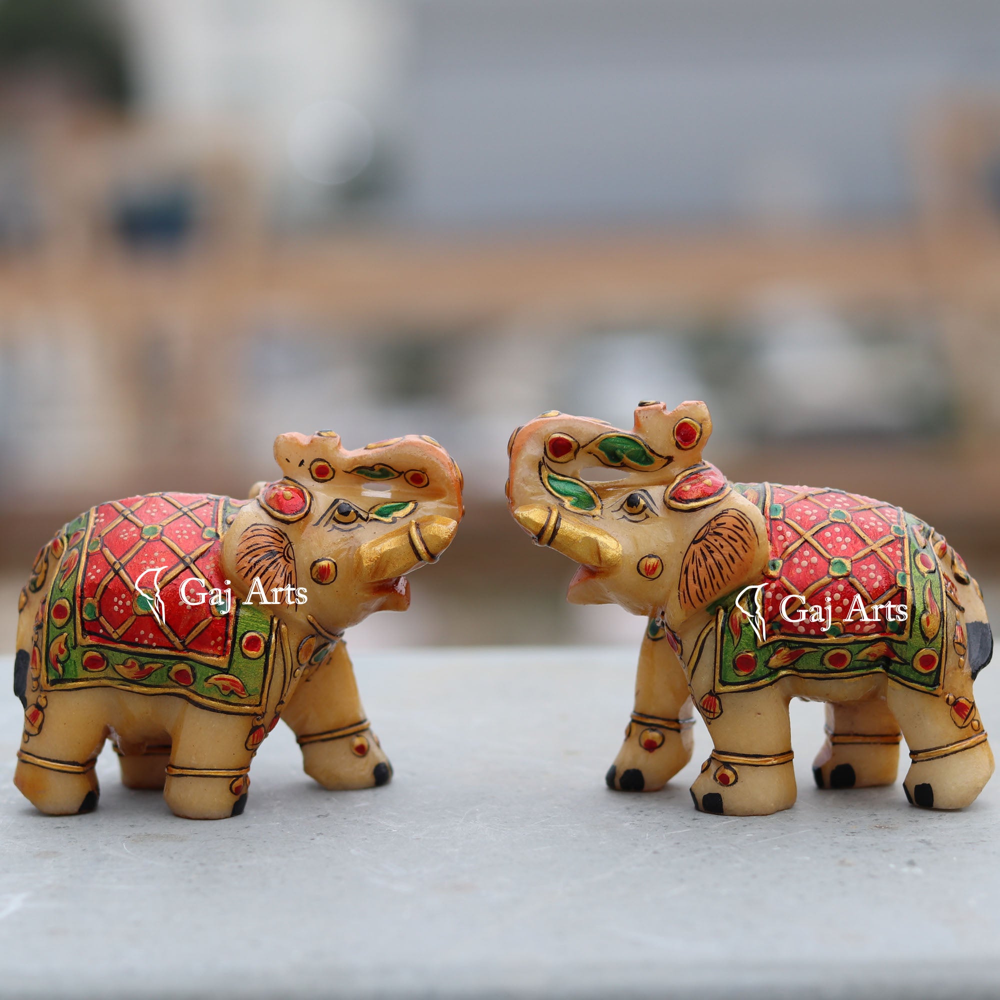 White Marble Elephant Idol | 3 Inch