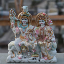 White Marble Shiv Parivar Statue | 12 Inch