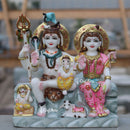 White Marble Shiv Parivar Statue | 16 Inch