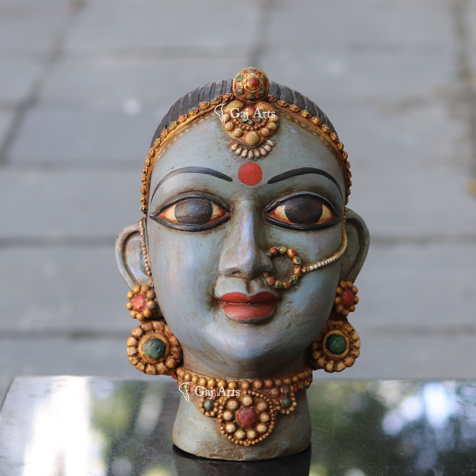 Traditional Wooden Bani Thani Statue | 12 Inch