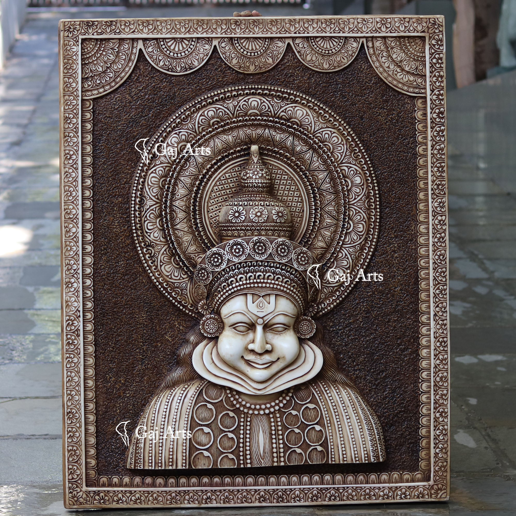 Antique Finish Kathakali Wall Panel | 48 Inch
