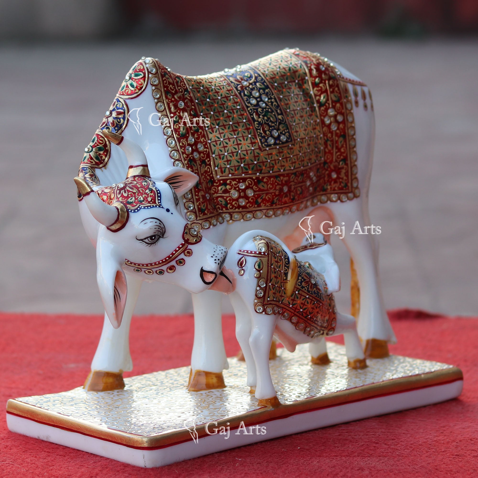 Makrana Marble Cow Idol | 12 Inch