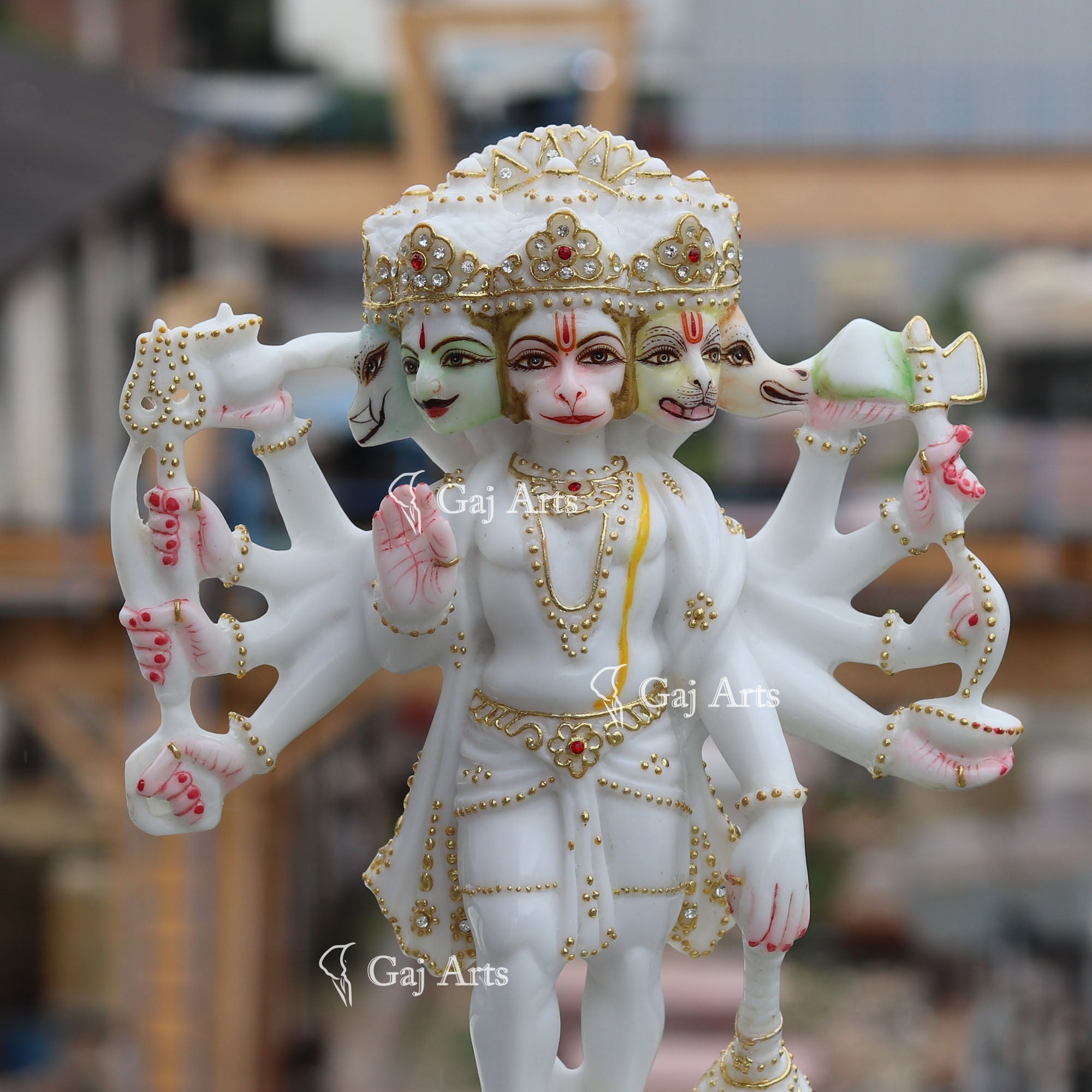 Marble Panchmukhi Hanuman Ji Idol | 12 Inch