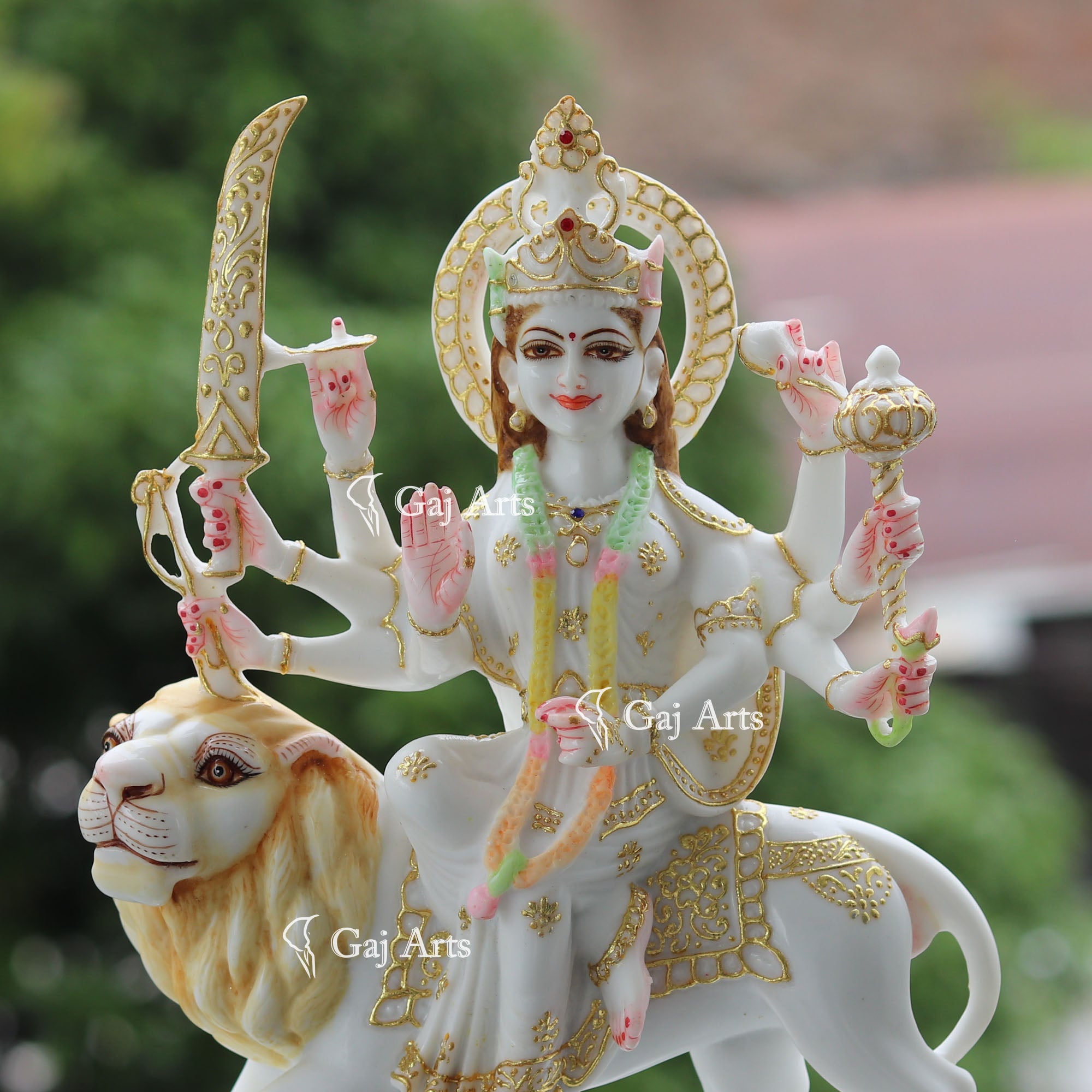Korean Marble Durga Maa Idol | 12 Inch