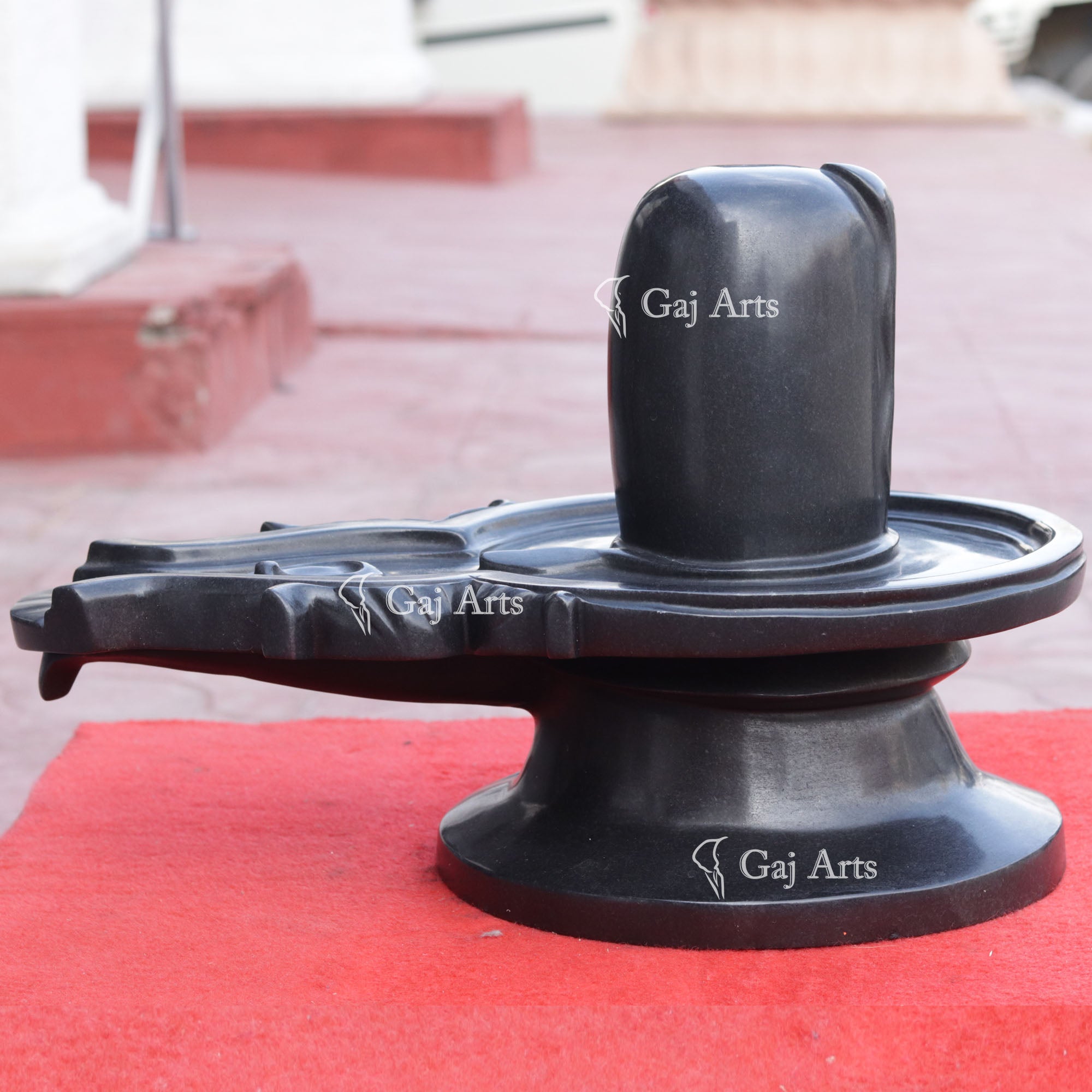 Premium Black Marble Shivling | 18 Inch
