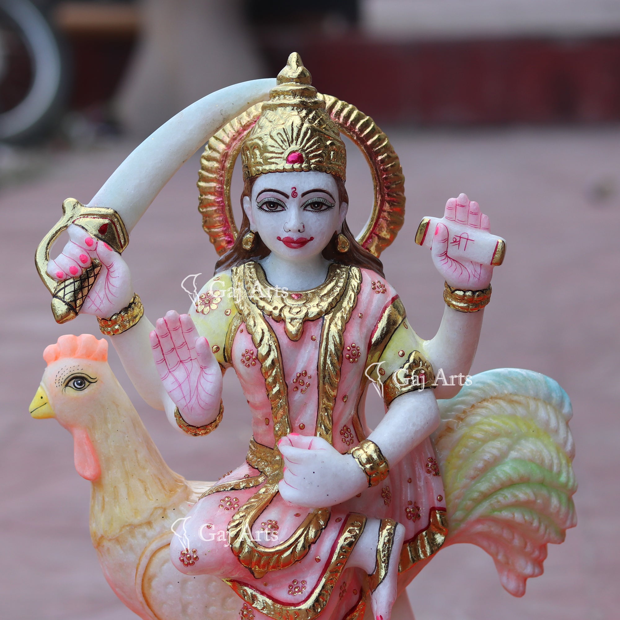 White Marble Bahu Charni Mata Idol | 15 Inch