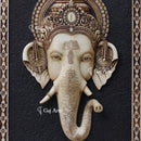 White Marble Ganpati Face Wall Panel | 48 Inch