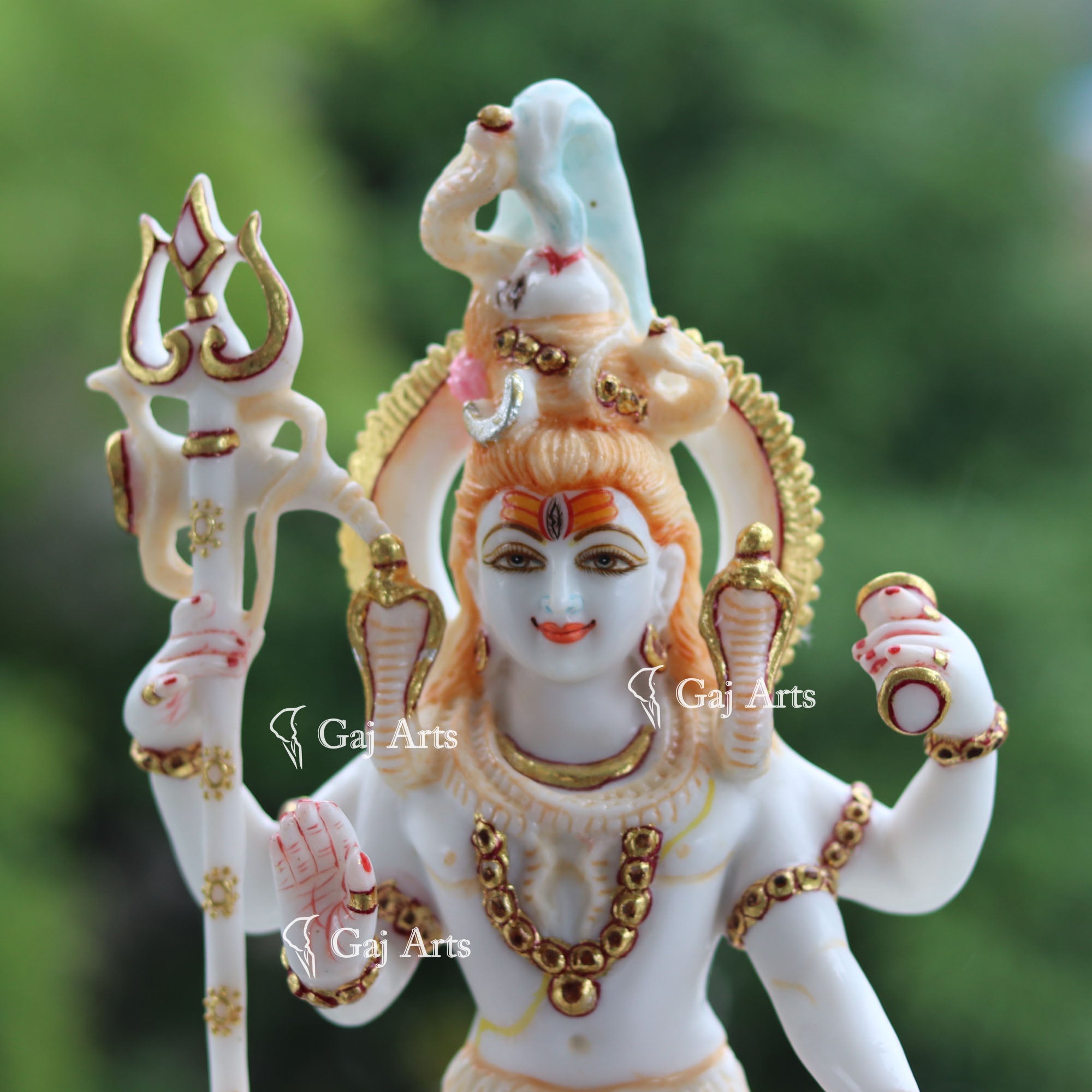 Lord Shiva Padmasana Marble Idol 10 Inch