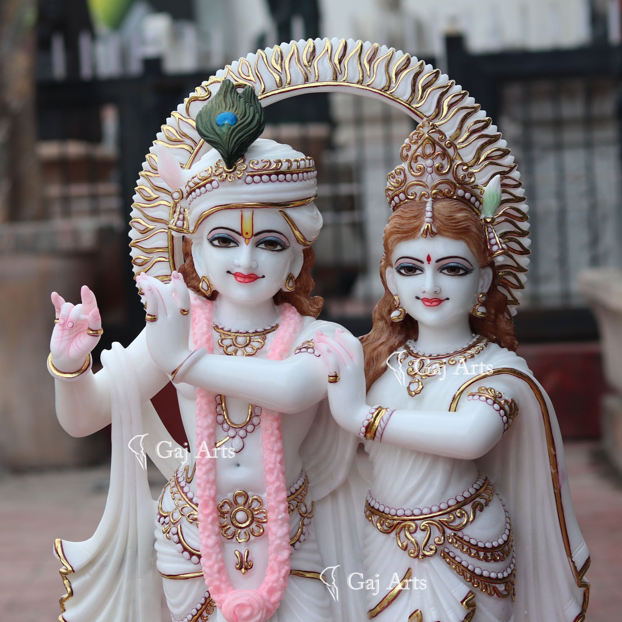 Divine Ashirwad Flute Radha Krishna Jodi Idol | 30 Inch