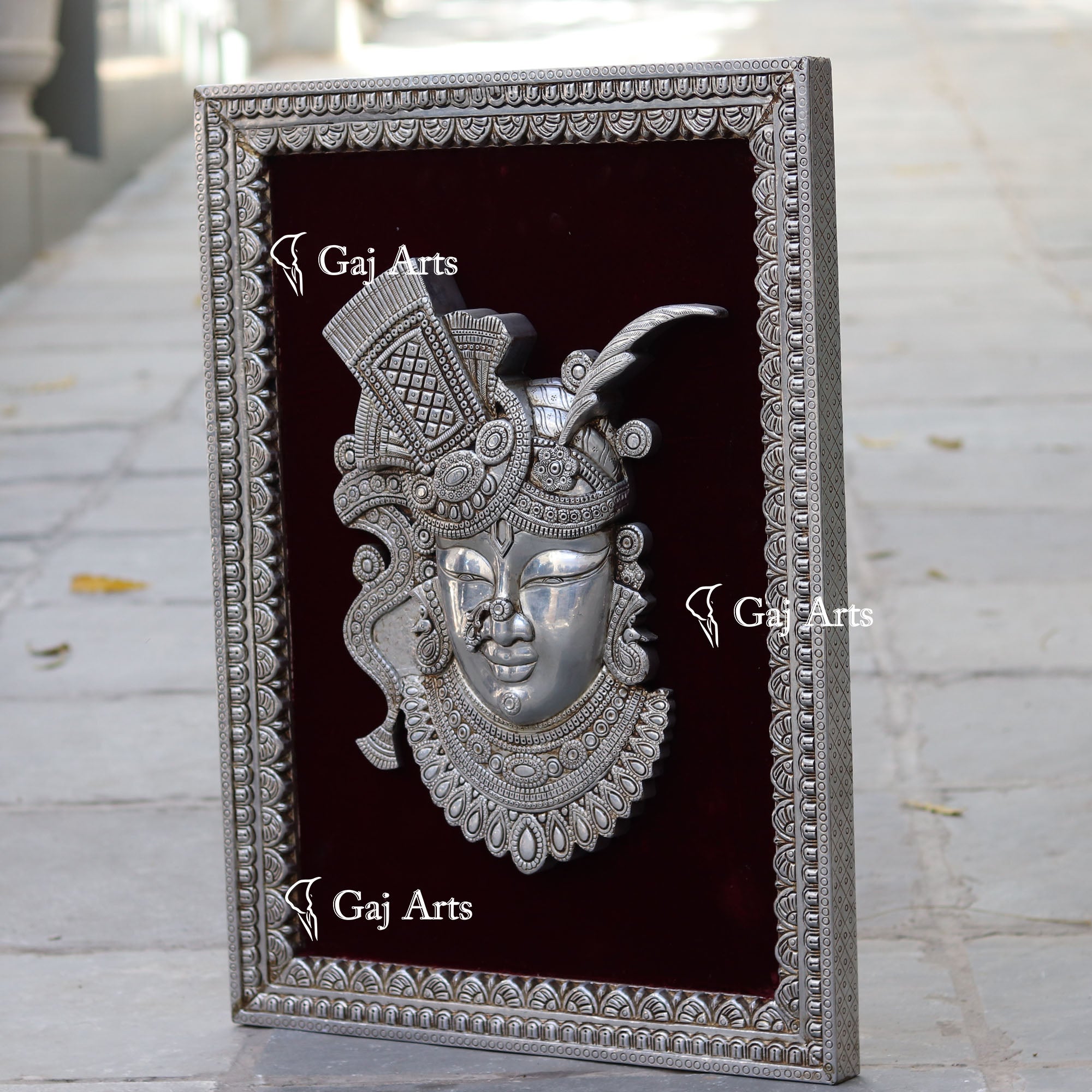 Wooden Shreenath Ji Wall Panel | 30 Inch