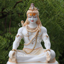 White Marble Ethiopia Shiva Statue | 18 Inch