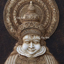 White Marble Kathakali Wall Panel | 48 Inch
