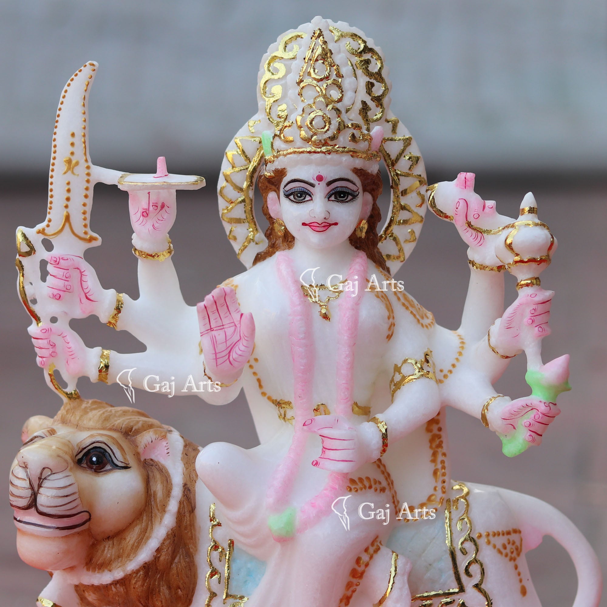 Marble Durga Mata Idol | 11 Inch